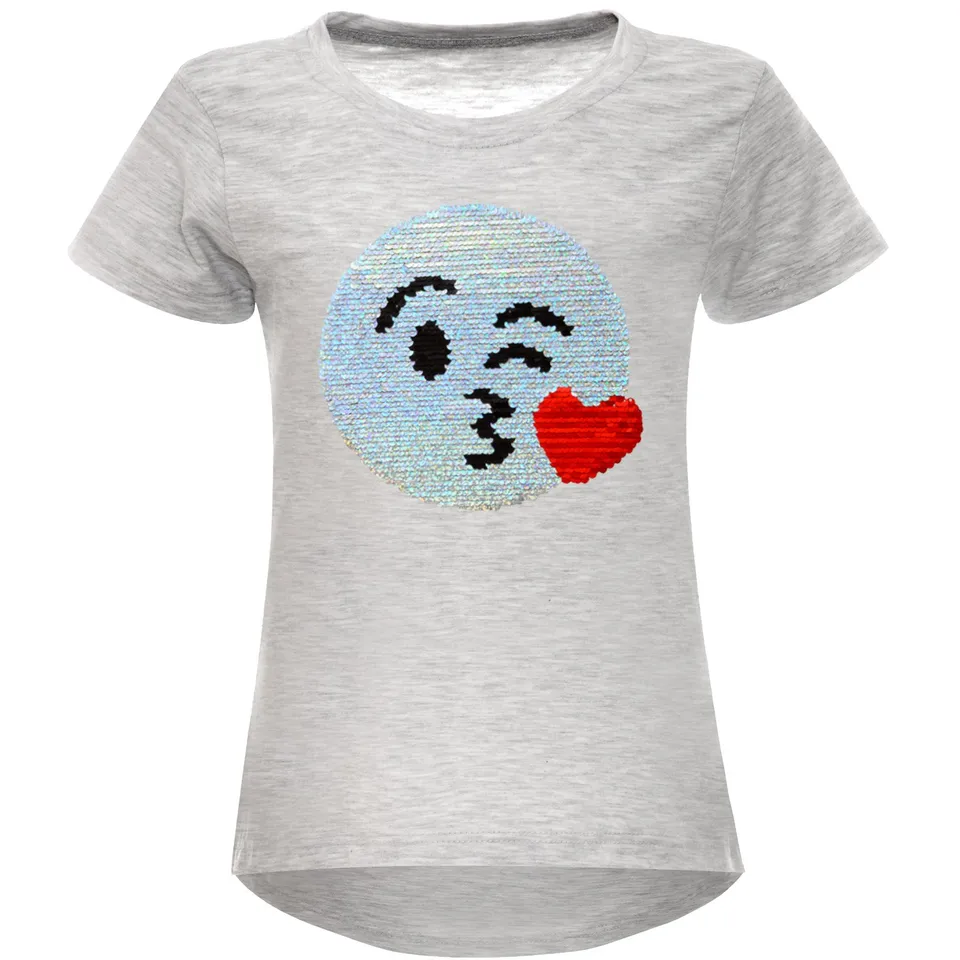 BEZLIT Mädchen T-Shirt Wendepailletten Herz Baumwolle rosa 116