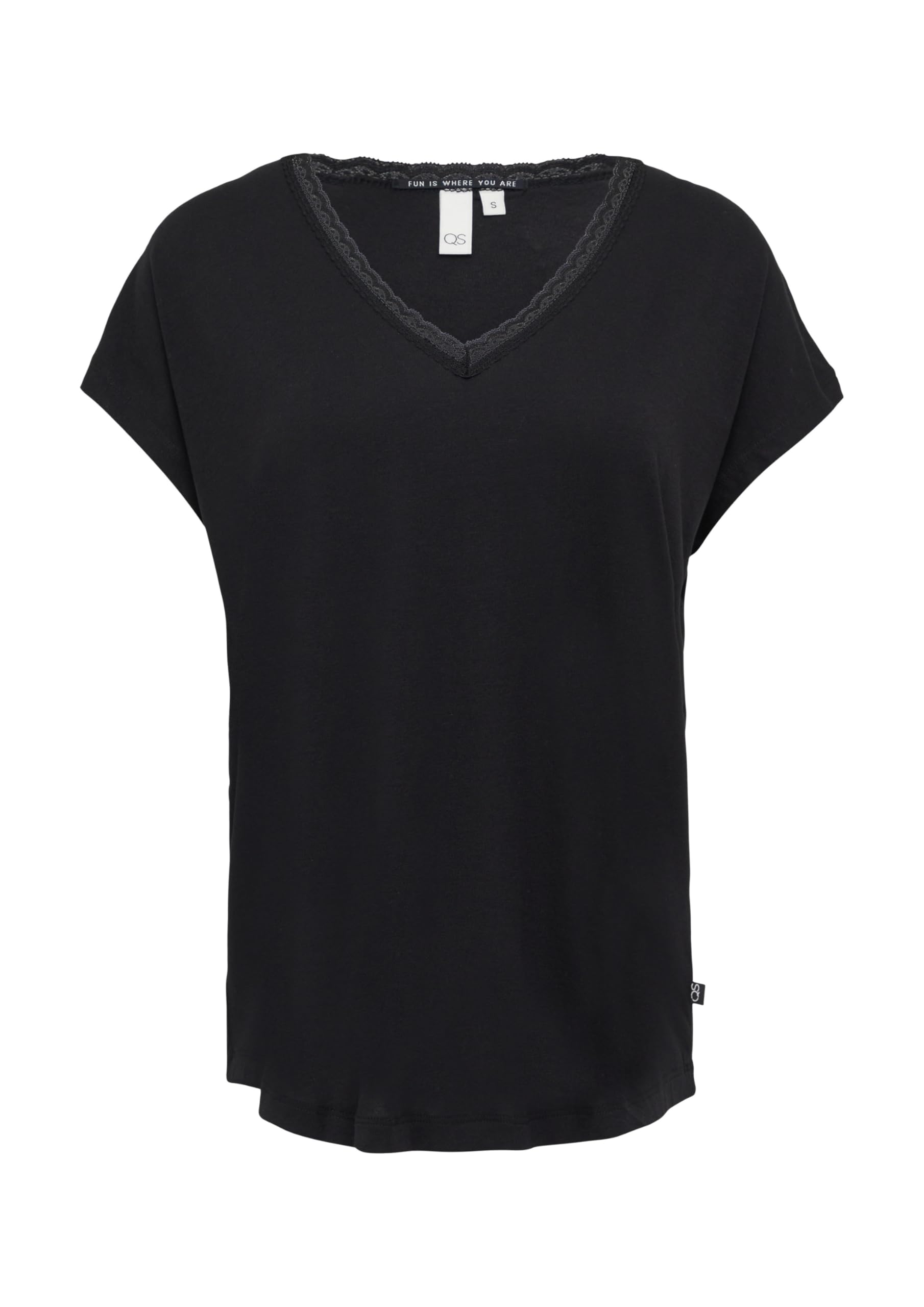 s.Oliver QS Modalmix-Shirt Damen mit Spitze V-Neck