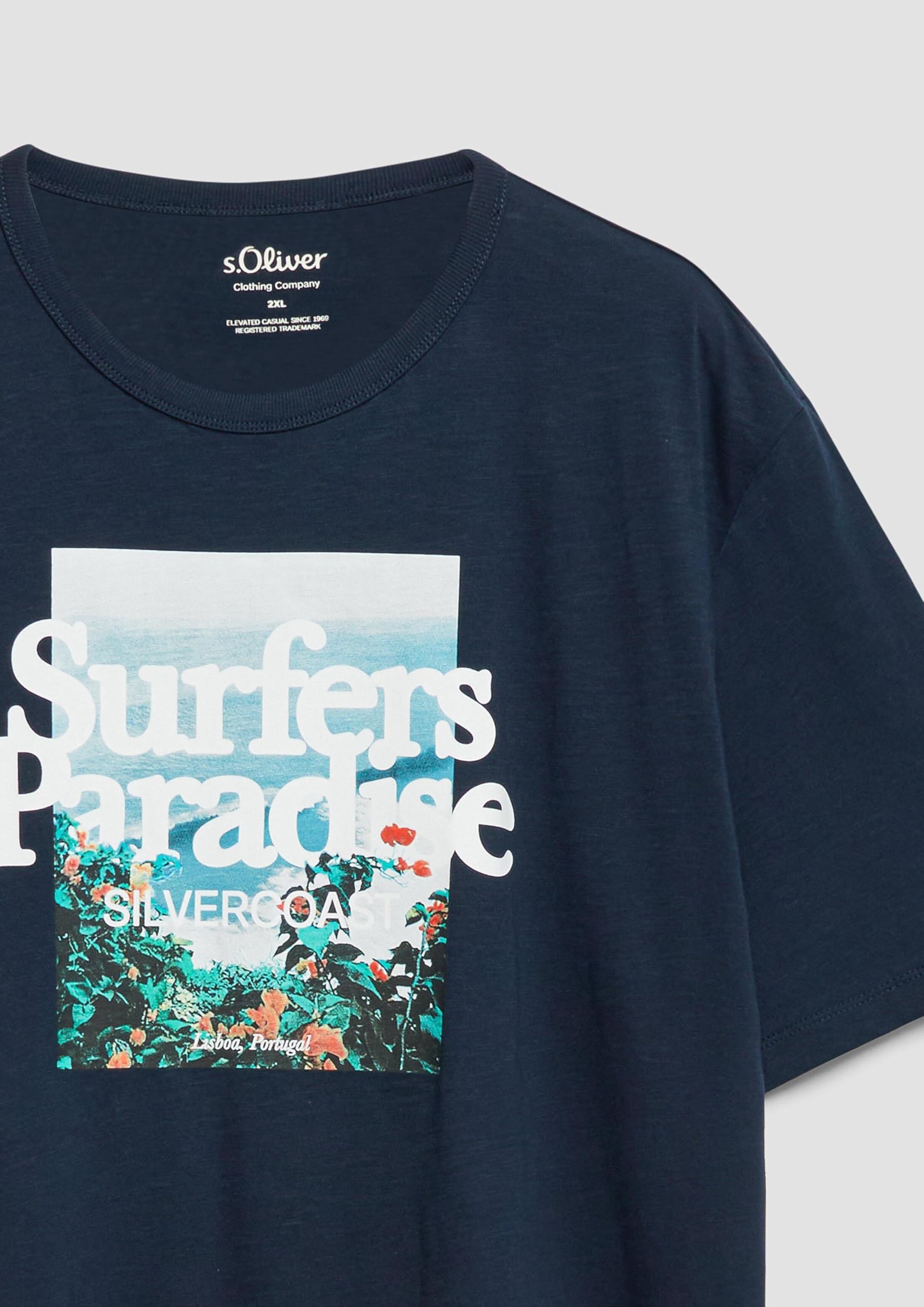 s.Oliver Flammgarn-T-Shirt Artwork 5XL Weiß