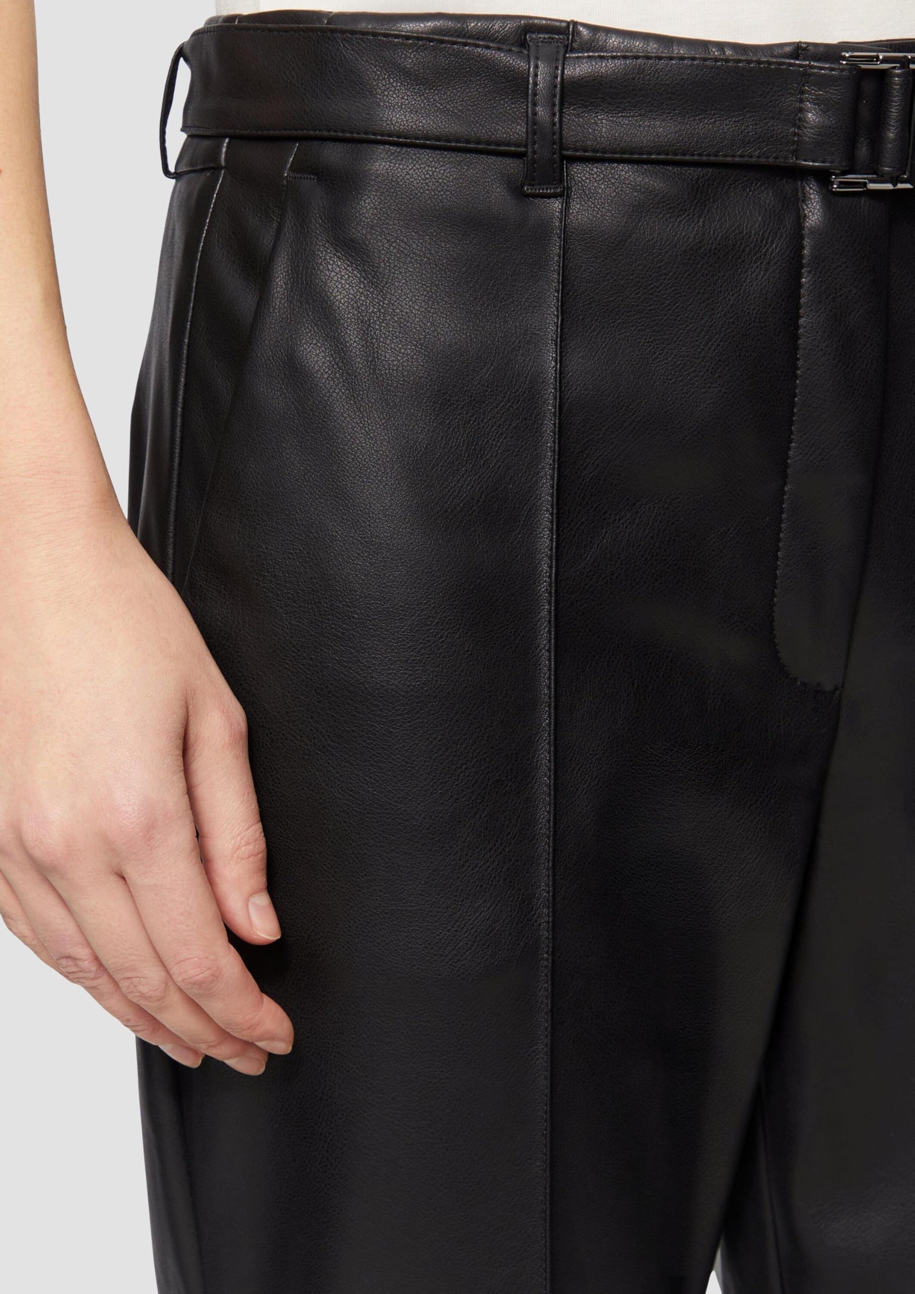 s.Oliver RED LABEL Cigarette Pants Kunstleder Größe 44 Gürtel