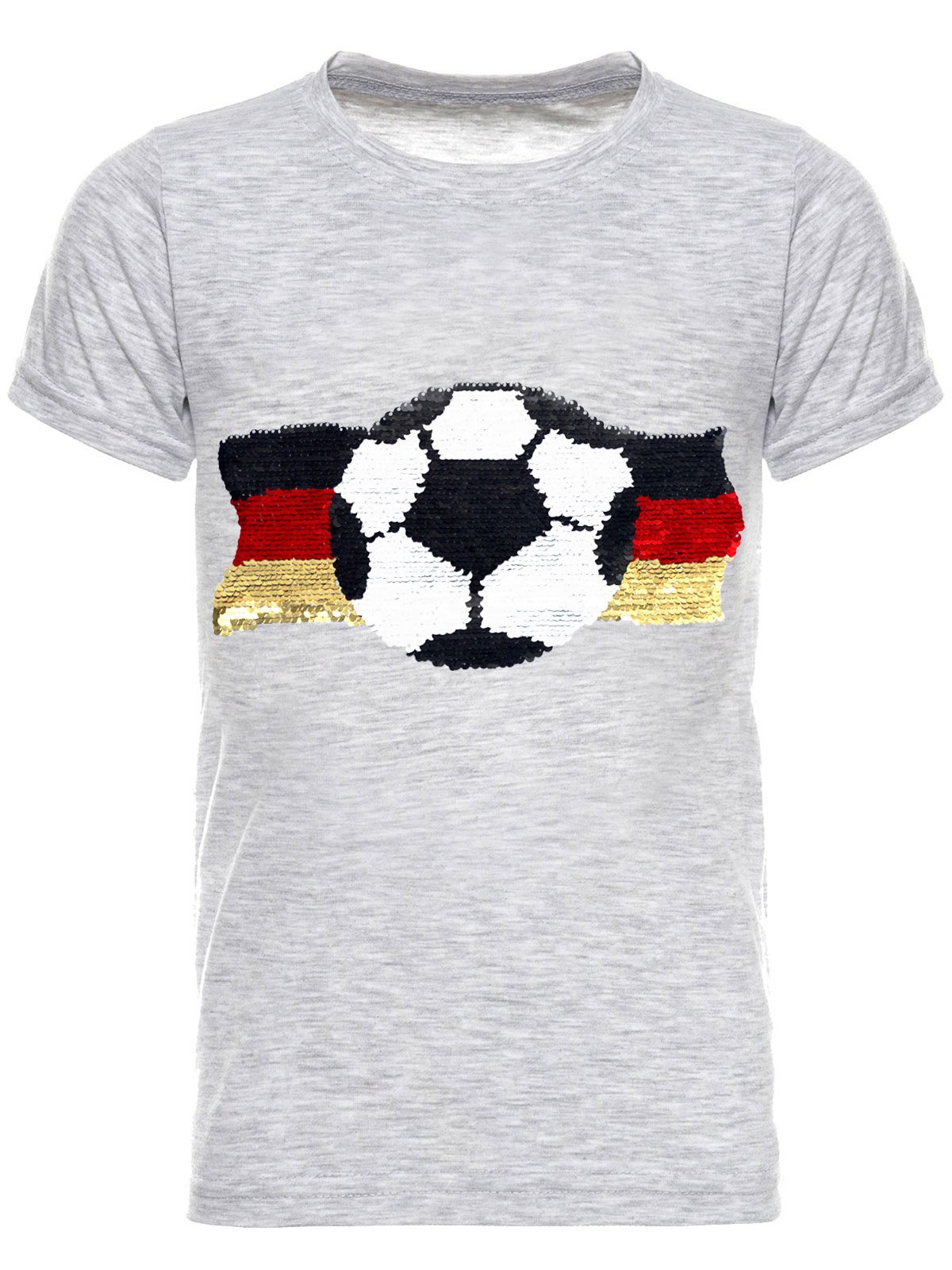 BEZLIT Wende-Pailletten T-Shirt Fußball Schwarz Baumwolle