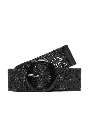 s.Oliver Junior Textilgürtel Raffia schwarz Dornschließe