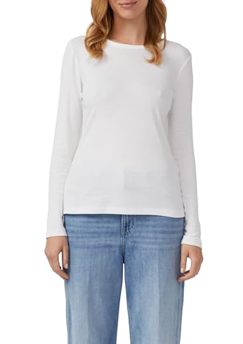 s.Oliver Damen Langarm T-Shirt weiß schwarz 1er Pack