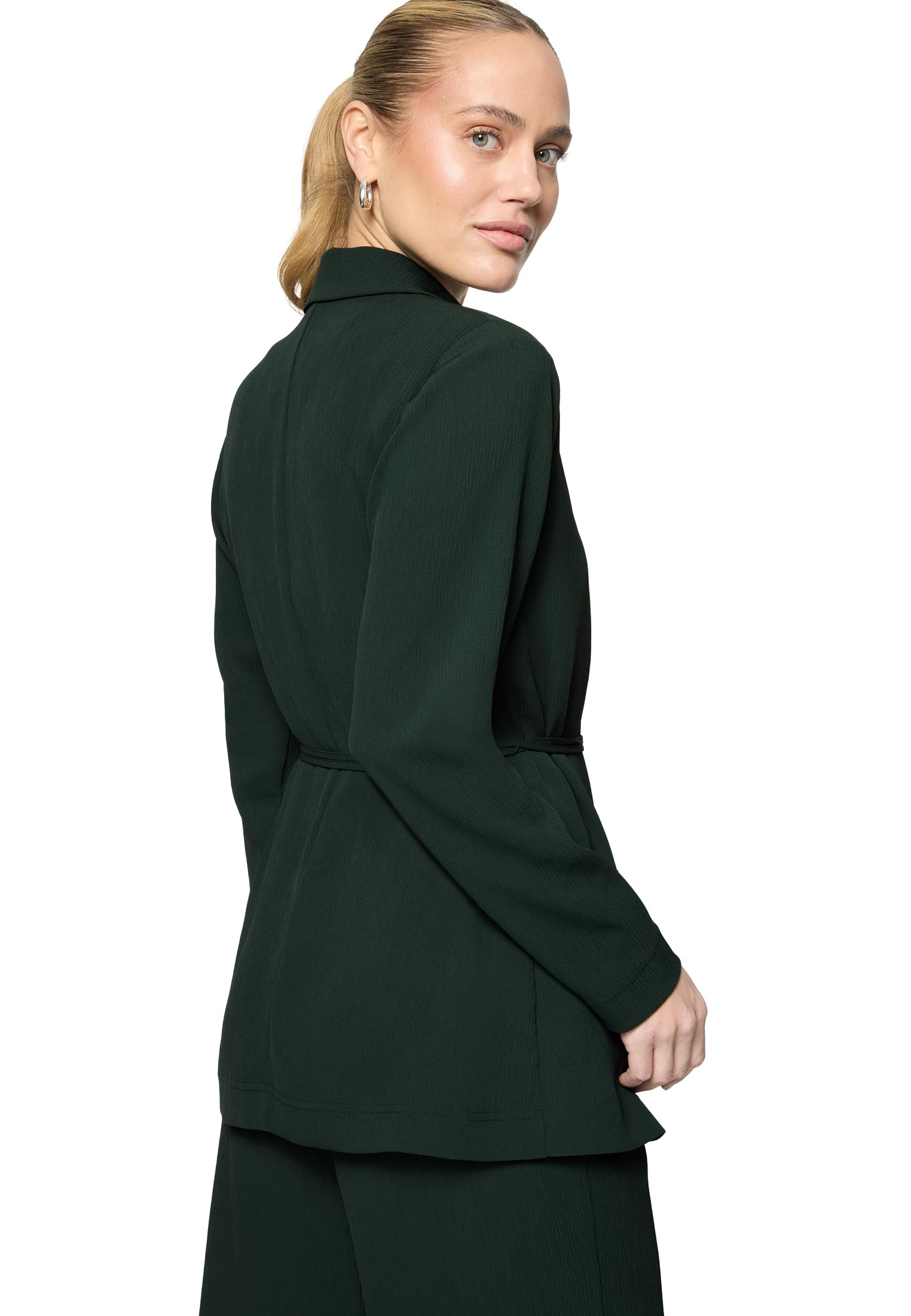 zero Longblazer strukturiert Bindedetail Blazer 40 Green Forest