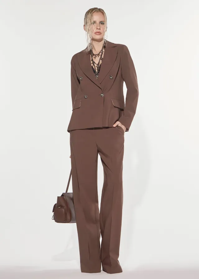Denny Rose Blazer doppelreihig braun Schmuckknöpfe