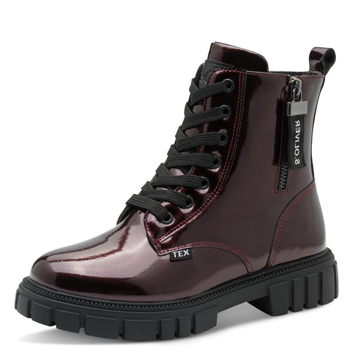 s.Oliver Junior Stiefeletten Bordeaux Pat Reissverschluss