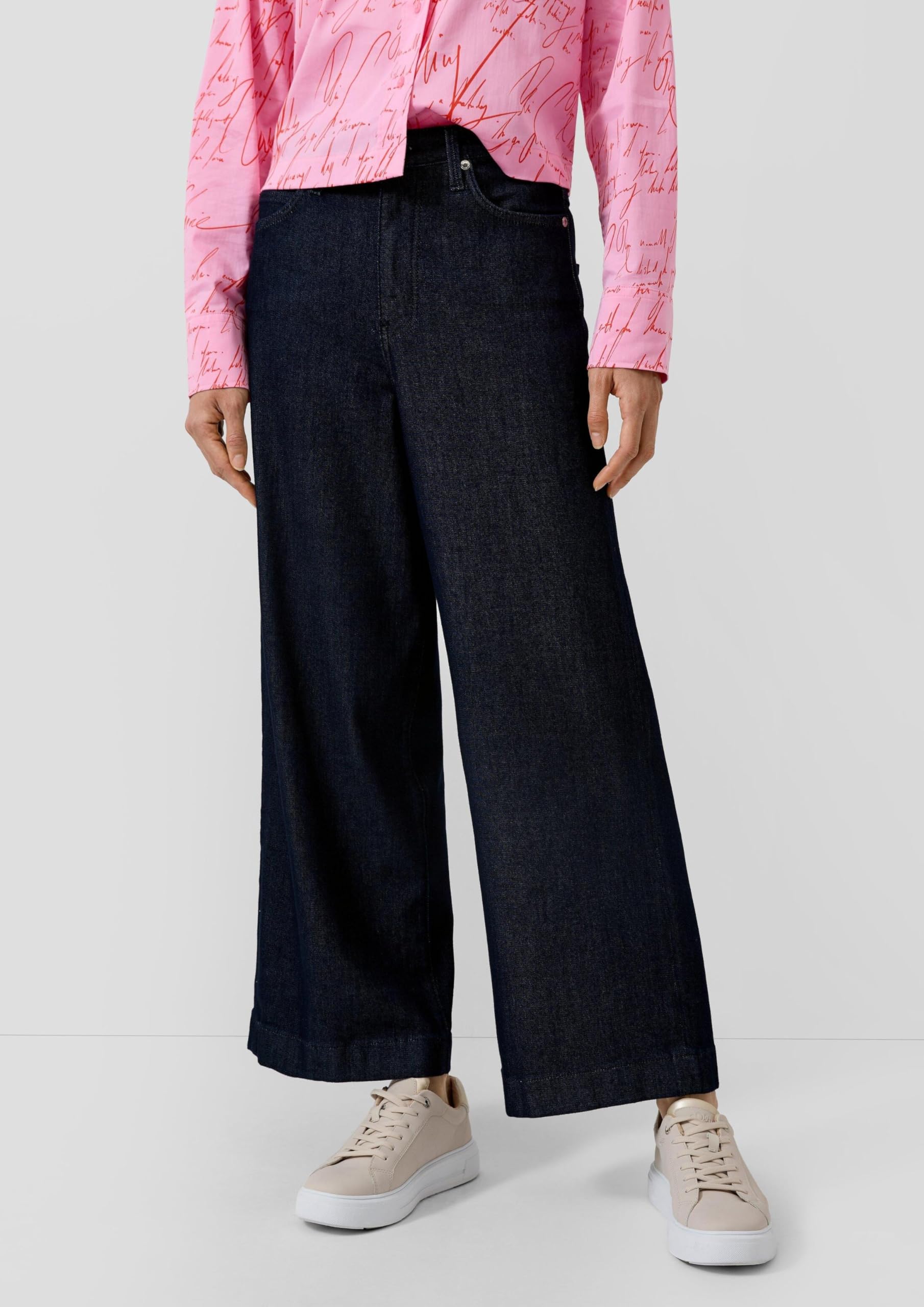 s.Oliver Junior Suri Cropped-Jeans Regular Fit High Rise Wide Leg Navy 40