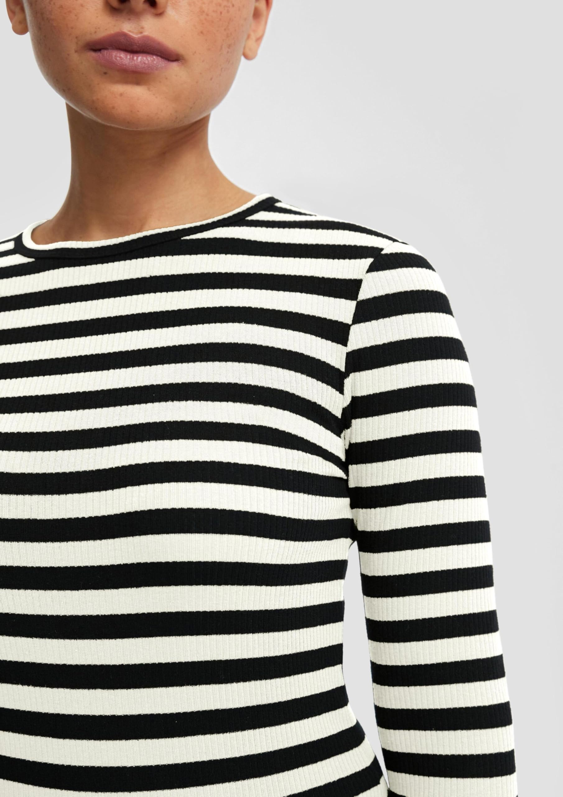 s.Oliver Junior Longsleeve gerippt slim schwarz