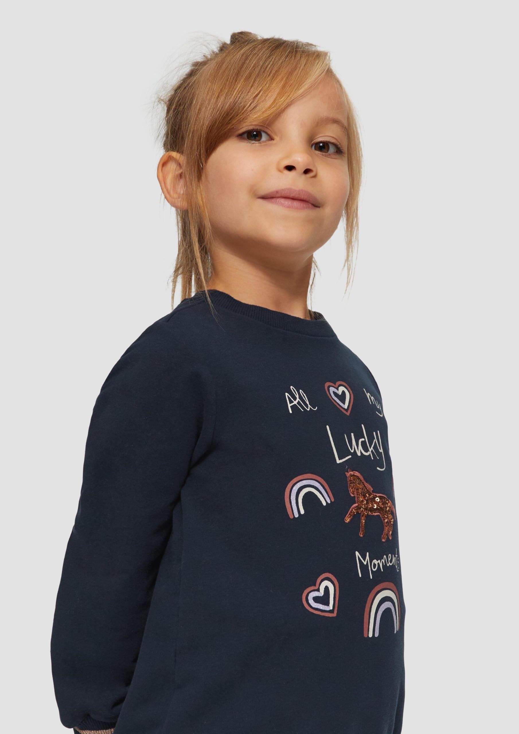 s.Oliver Red Label Sweatshirt Glitzer Pailletten Baumwolle