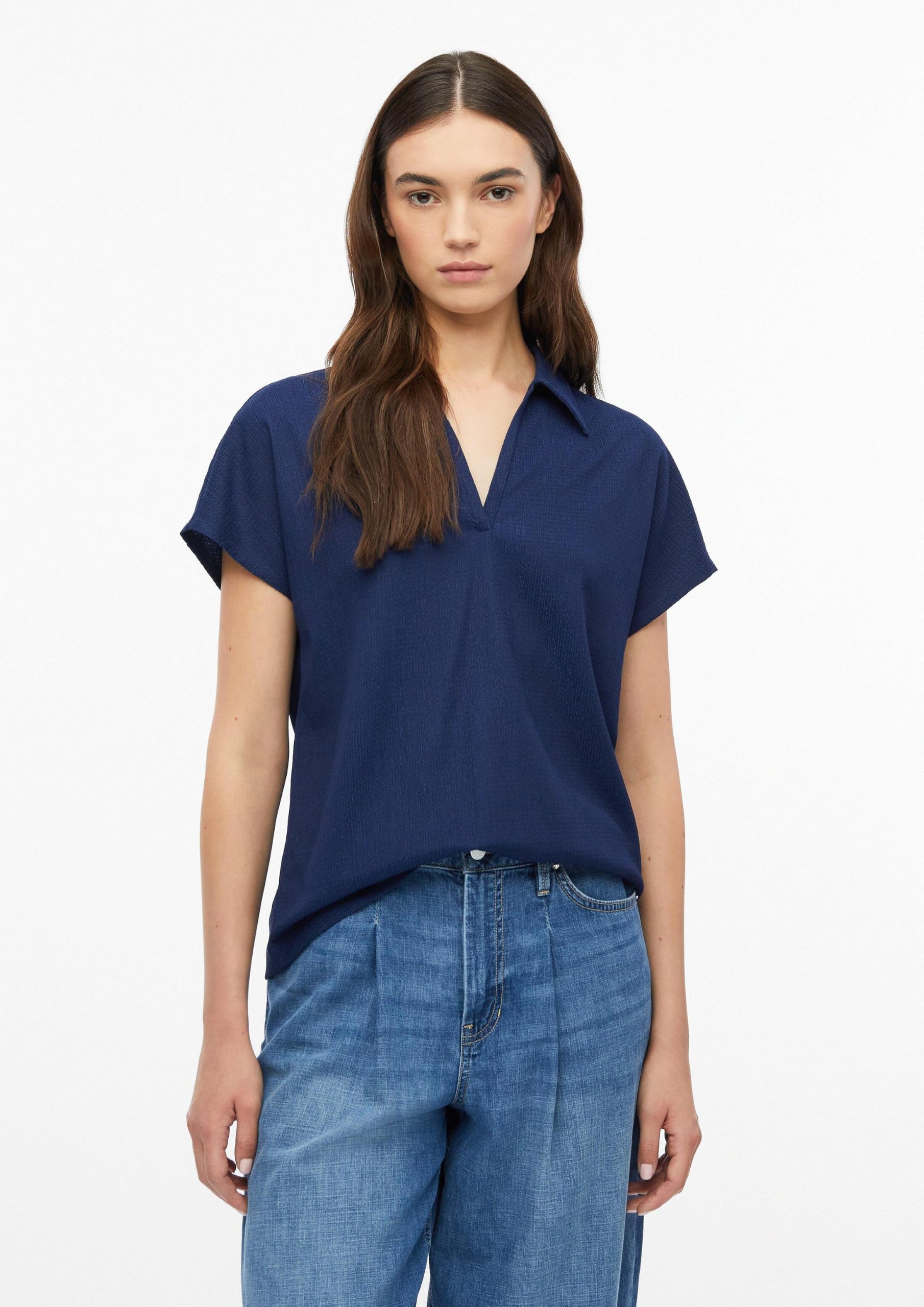 s.Oliver RED LABEL Polo-Shirt 46 dunkelblau V-Ausschnitt