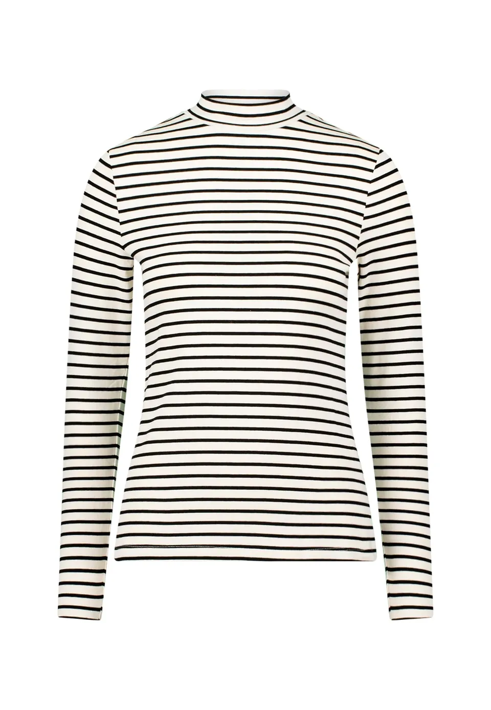 zero Ringelshirt Stehkragen Shirt CreamBlack Gr.38
