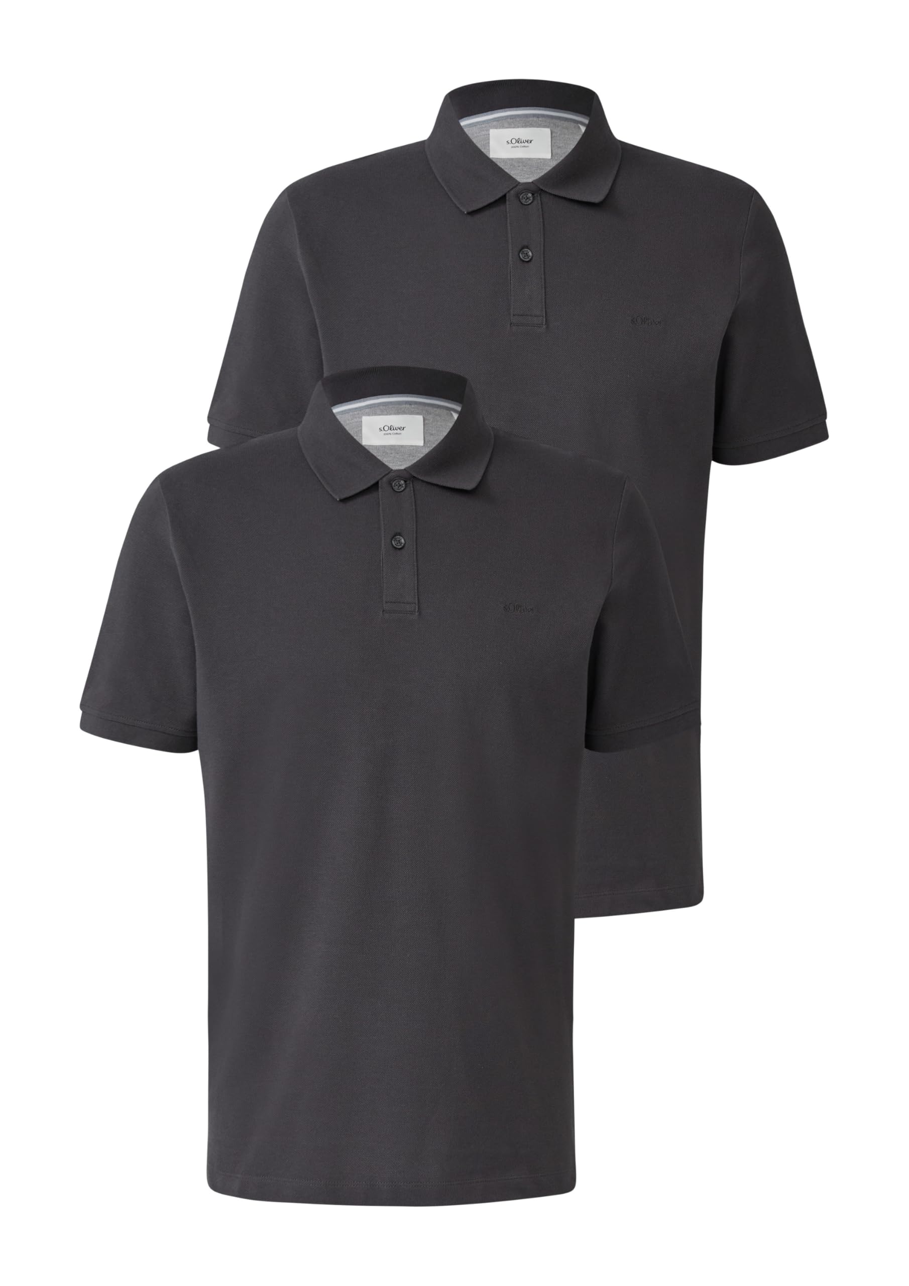 s.Oliver RED LABEL Poloshirts Piqué 2er-Pack Logo Baumwolle