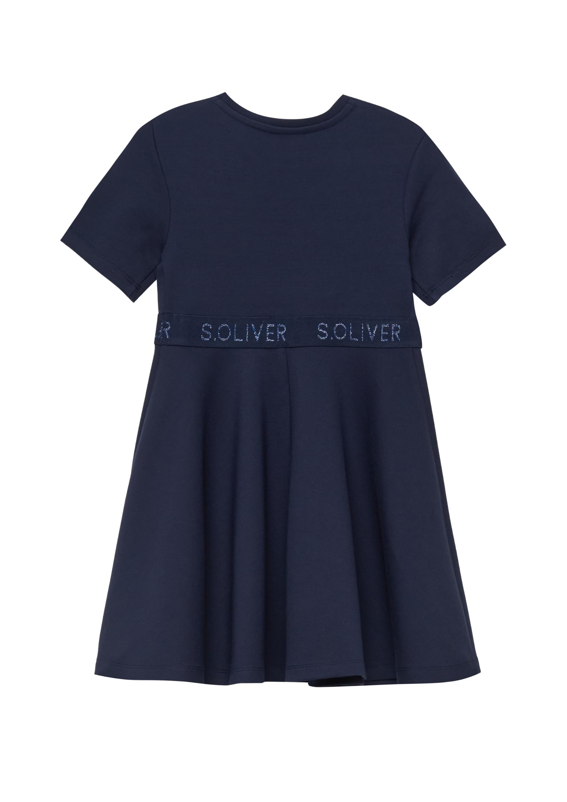 s.Oliver RED LABEL Interlock-Kleid Logo-Glitzertape blau 92