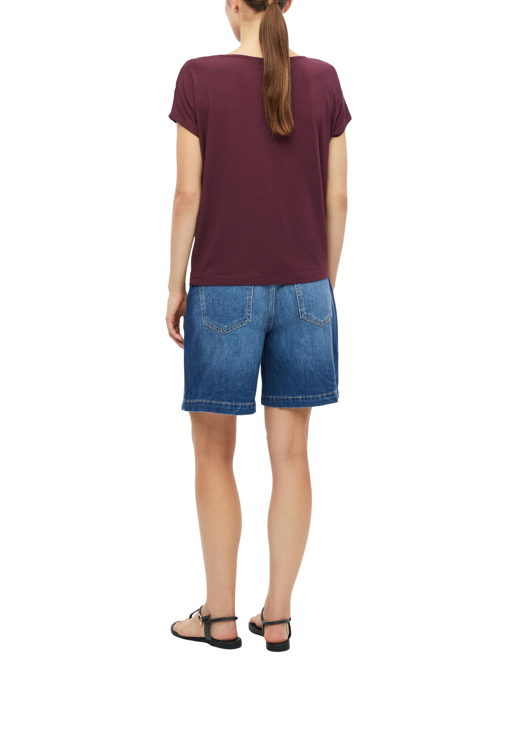 s.Oliver RED LABEL Fließendes Jersey-Shirt T-Shirt mit überschnittenen Schultern
