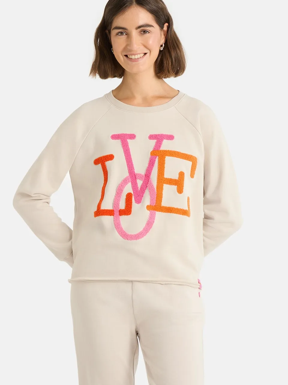 Lieblingsstück BirdieL Sweatshirt beige aus Baumwollmix