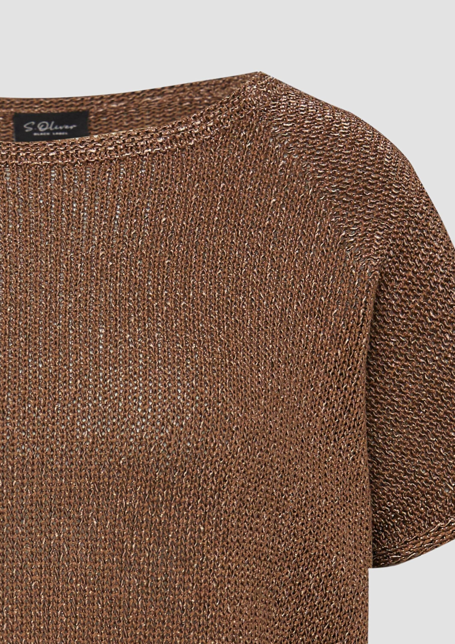 s.Oliver Black Label Strickpullover ärmellos U-Boot Relaxed Fit
