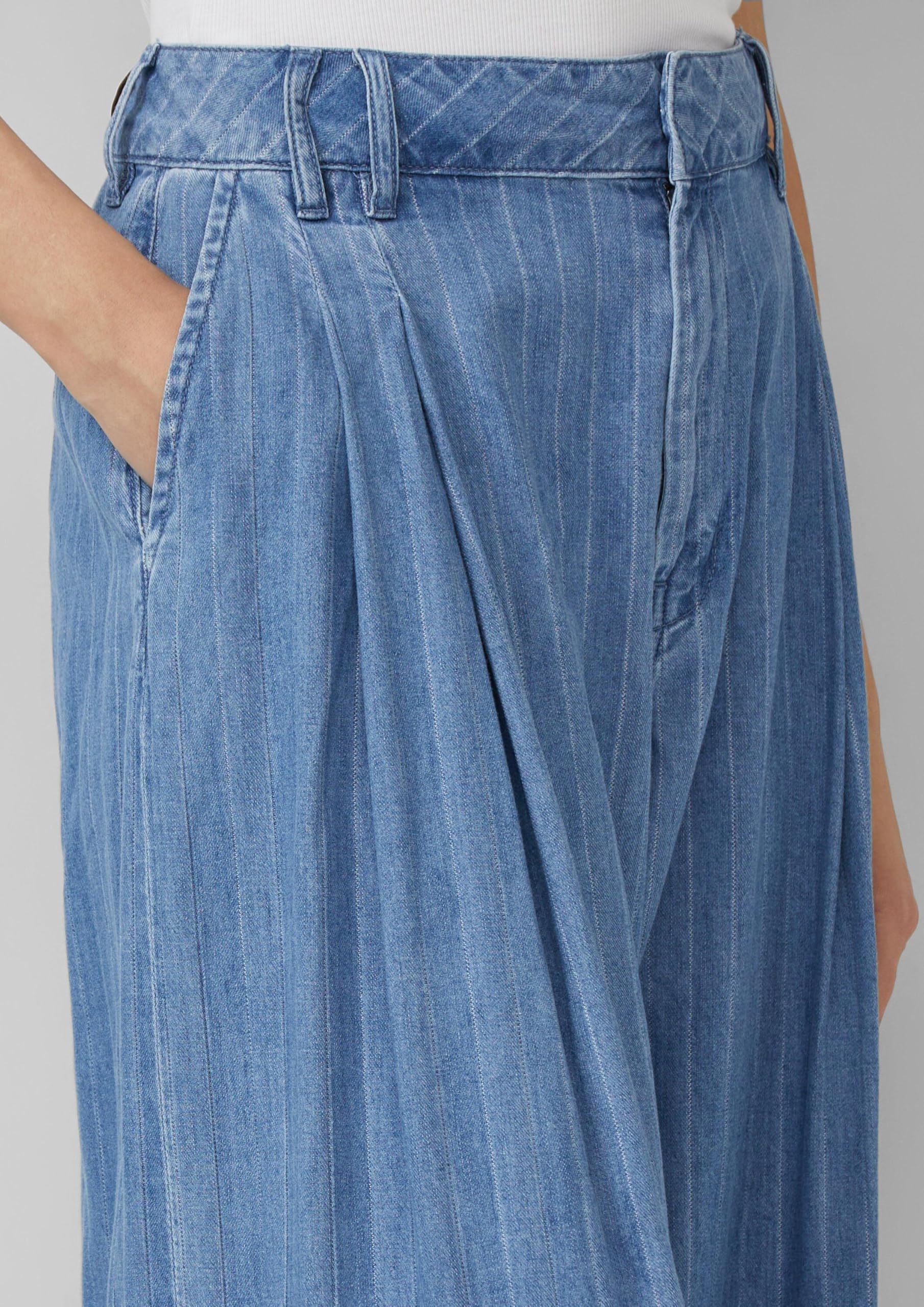 s.Oliver Nadelstreifen Jeans Extra Wide Leg Blau 44W/32L
