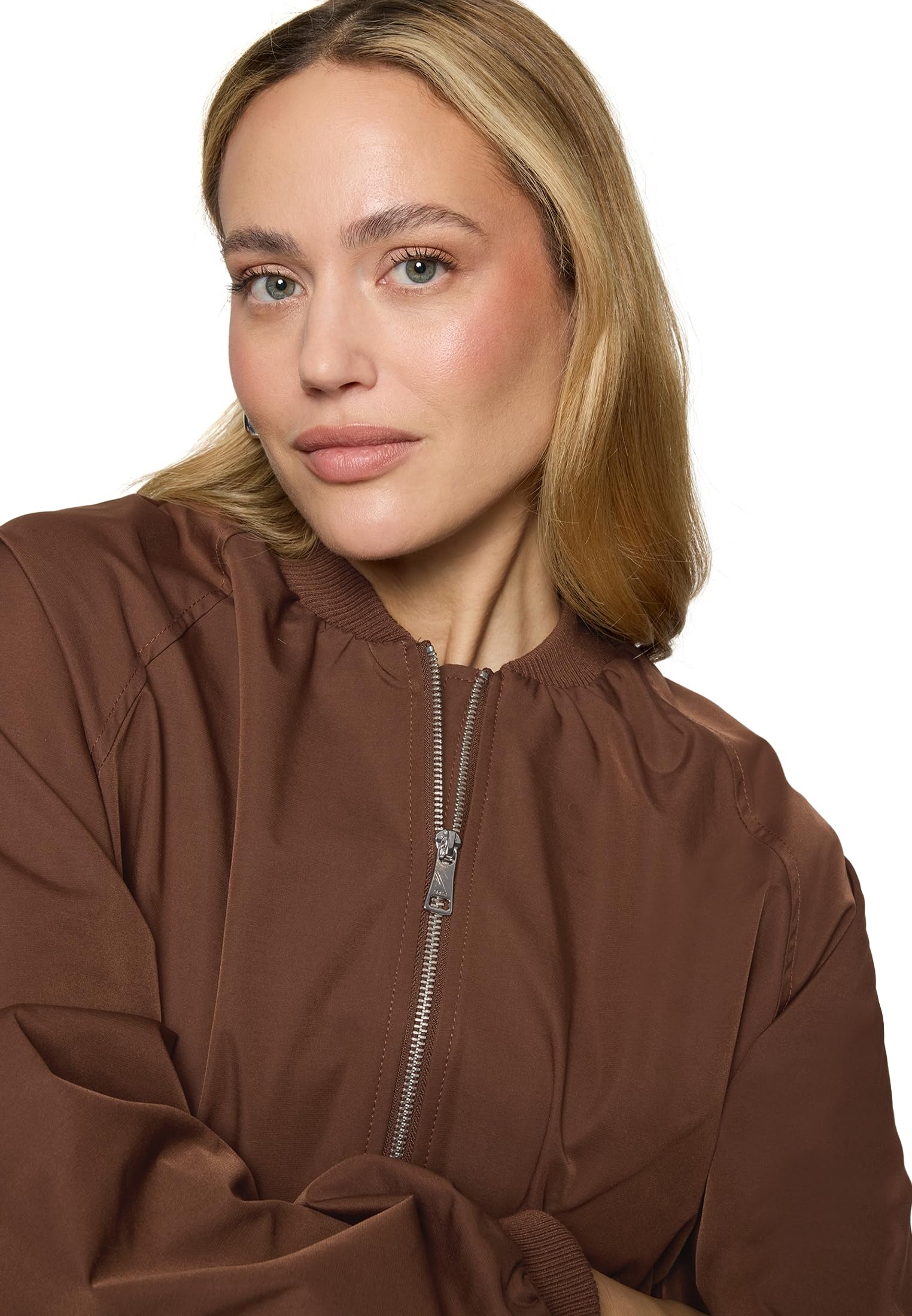 zero Bomberjacke mit Reißverschluss Gr.40 Downtown Brown
