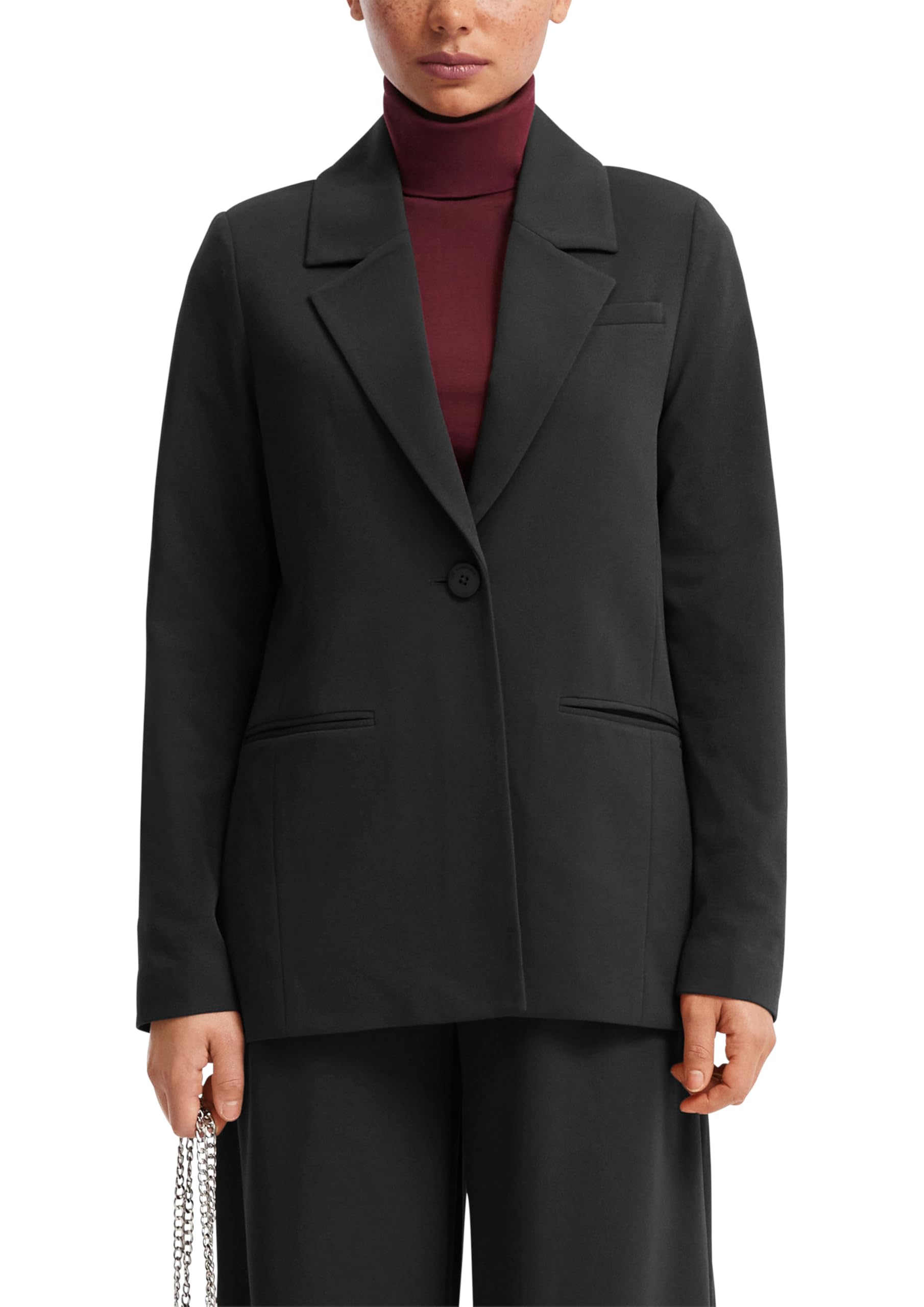 s.Oliver QS Blazer Reverskragen Interlockjersey bordeaux Gr. 32