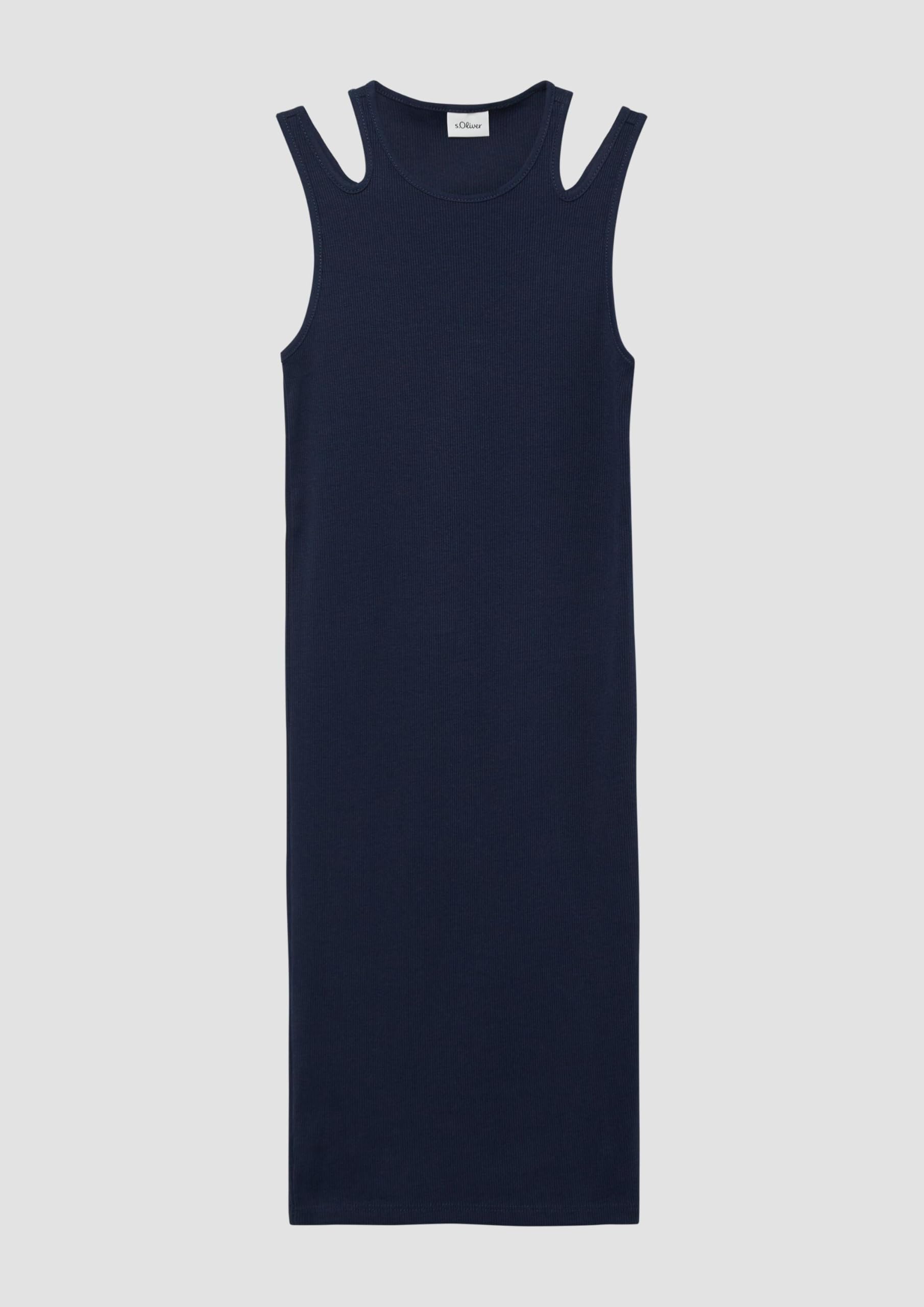 s.Oliver RED LABEL Kleid Ripp Slim-Fit Cut-Outs Gr.164 navy