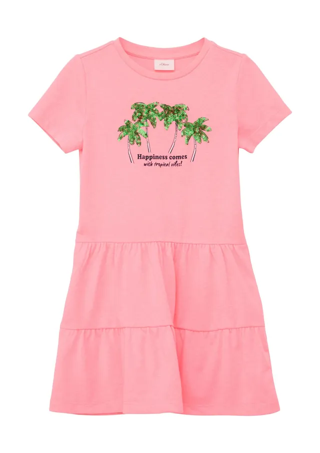 s.Oliver Junior Kleid kurz Gr.104 Pailletten rosa