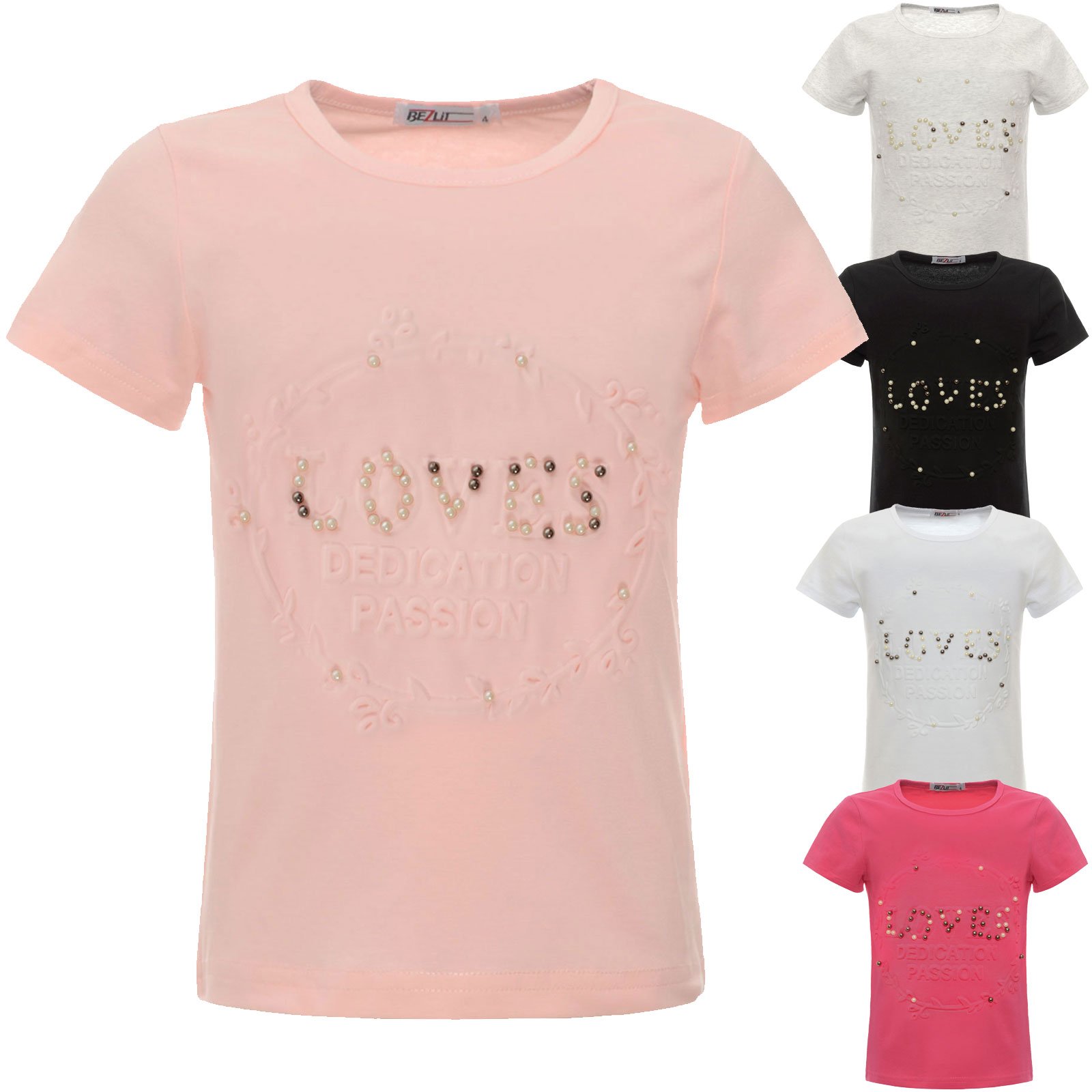BEZLIT Love Herz T-Shirt Glitzer weiß 128