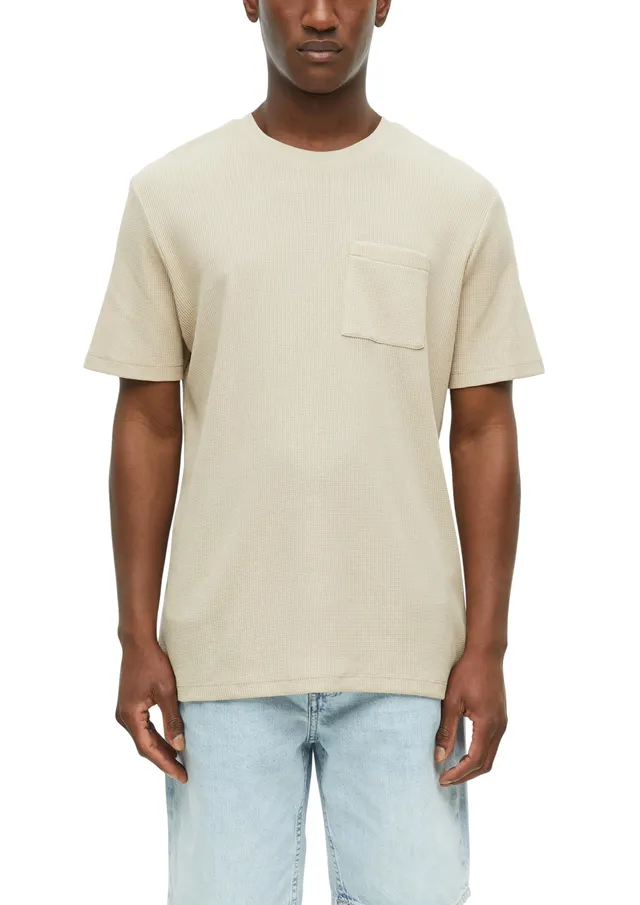 s.Oliver Junior Waffelpiqué T-Shirt beige Brusttasche