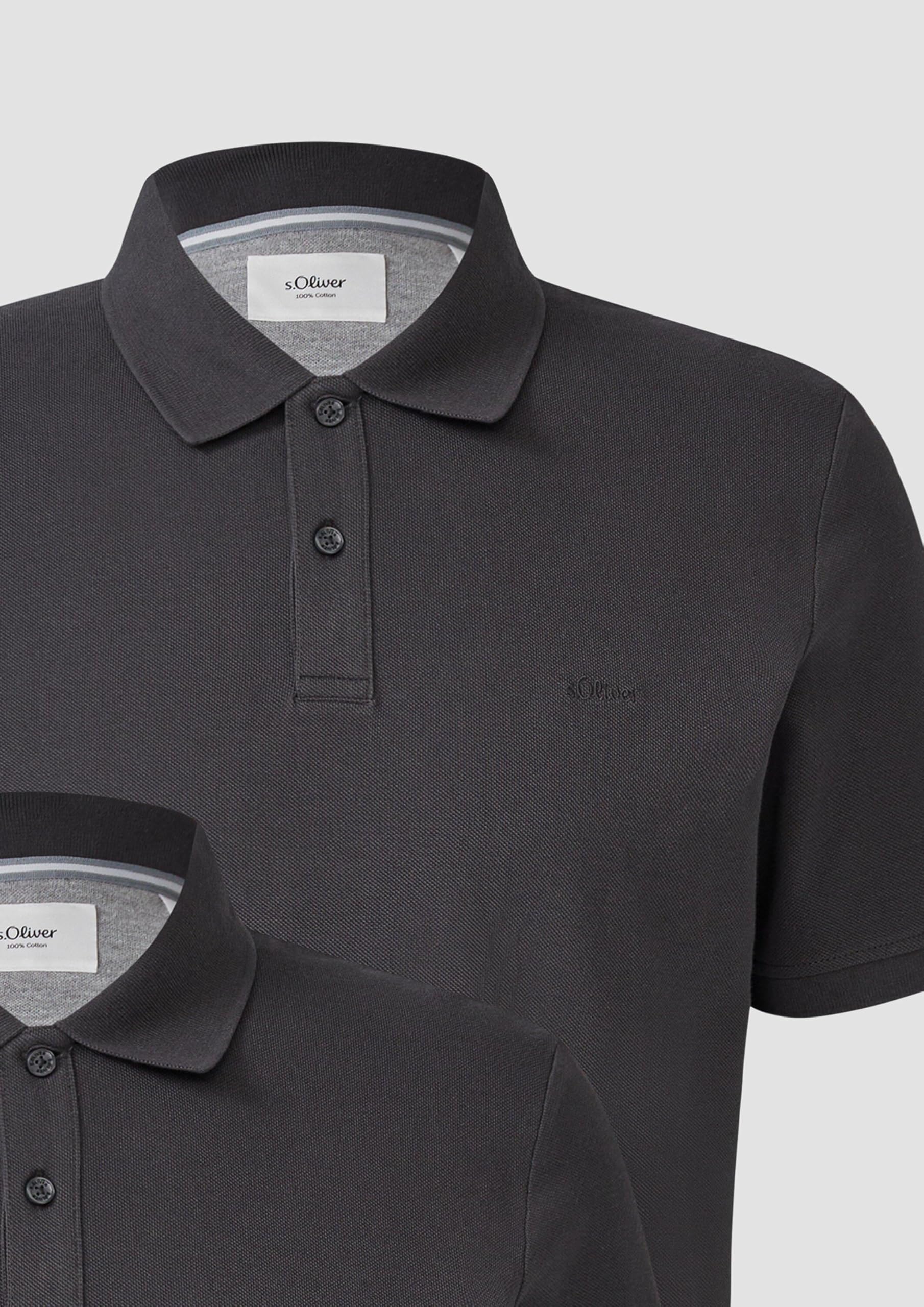 s.Oliver RED LABEL Poloshirts Piqué 2er-Pack Logo Baumwolle