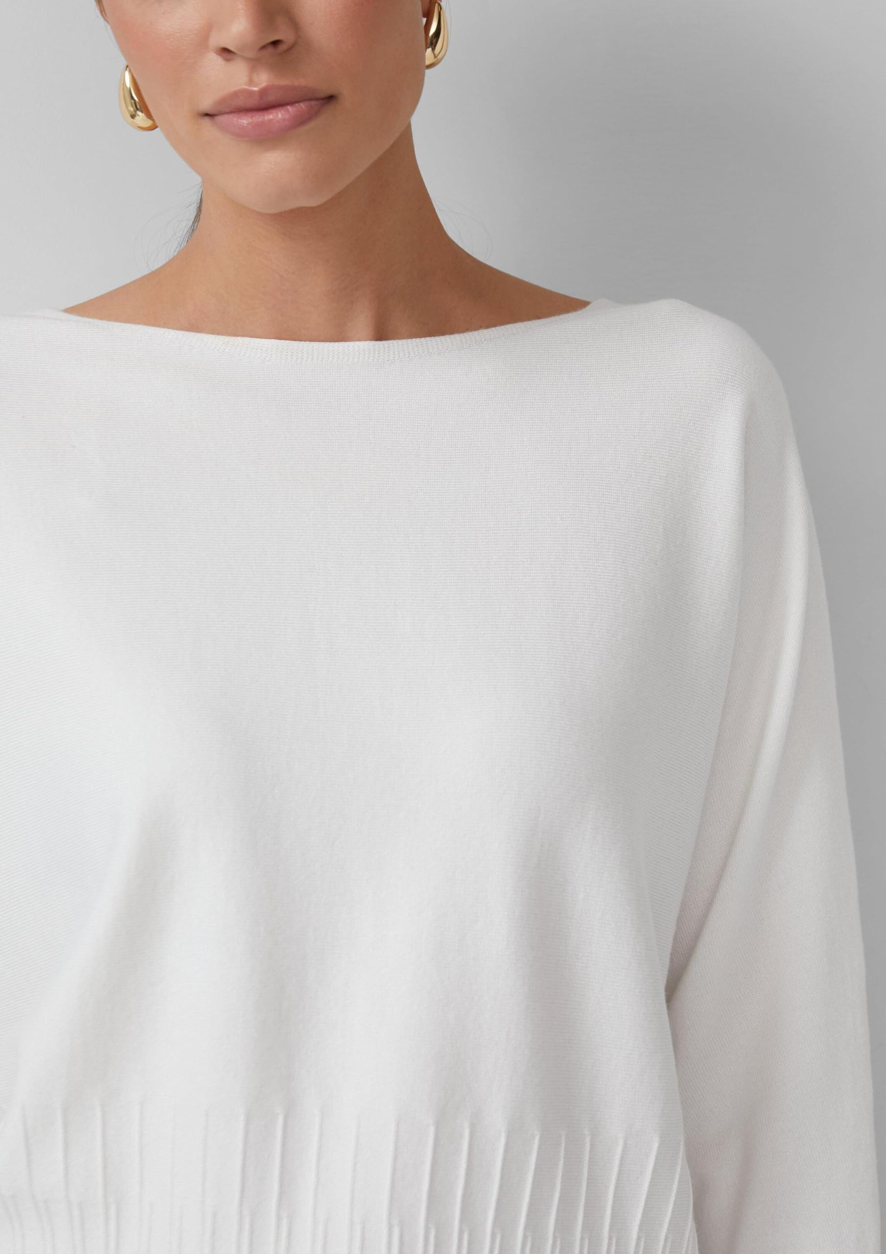 s.Oliver Strickpullover Strukturmuster Gr. 40 ecru Viskosemix
