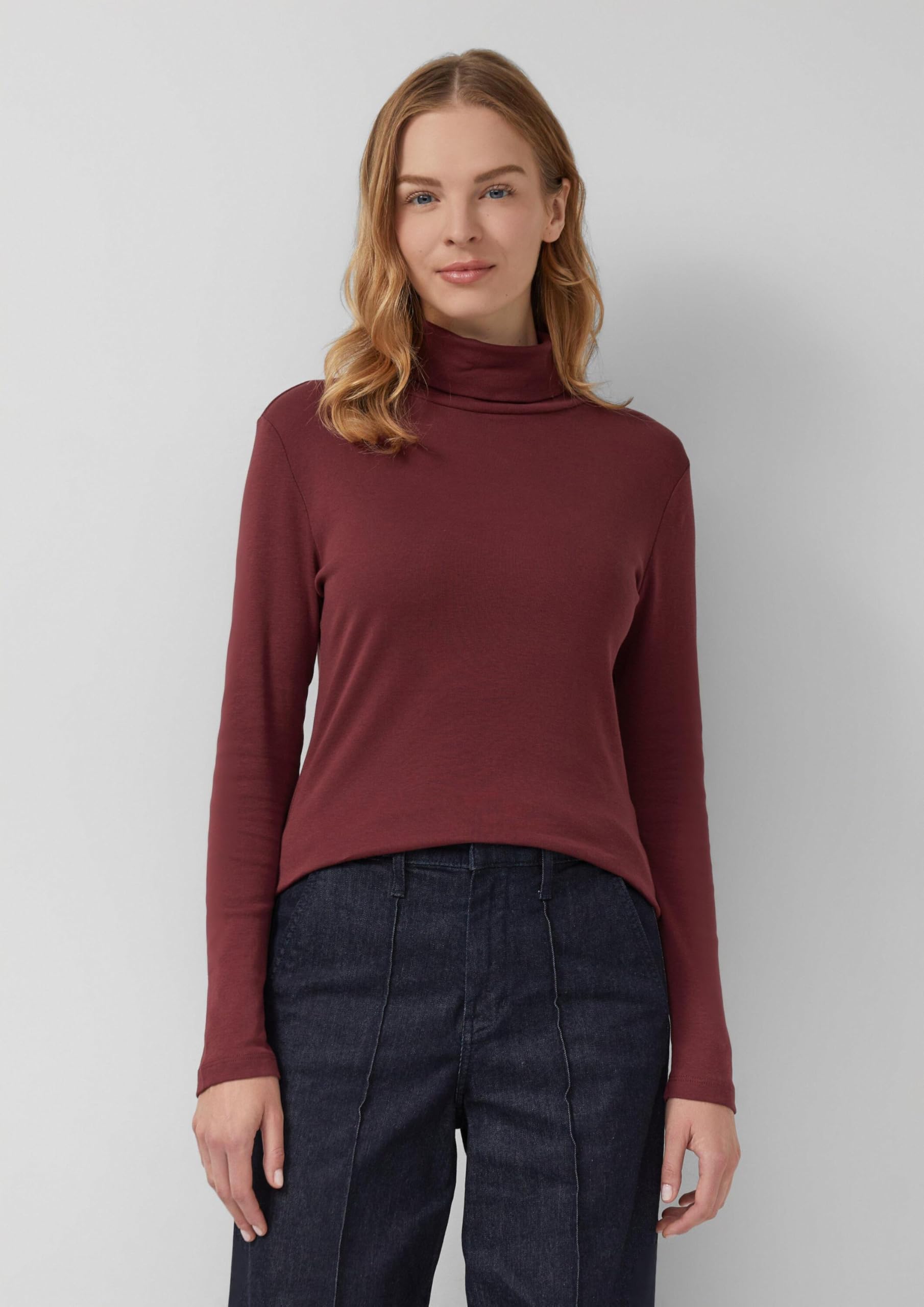 s.Oliver Longsleeve Slim Fit Rollkragen bordeaux Gr.42
