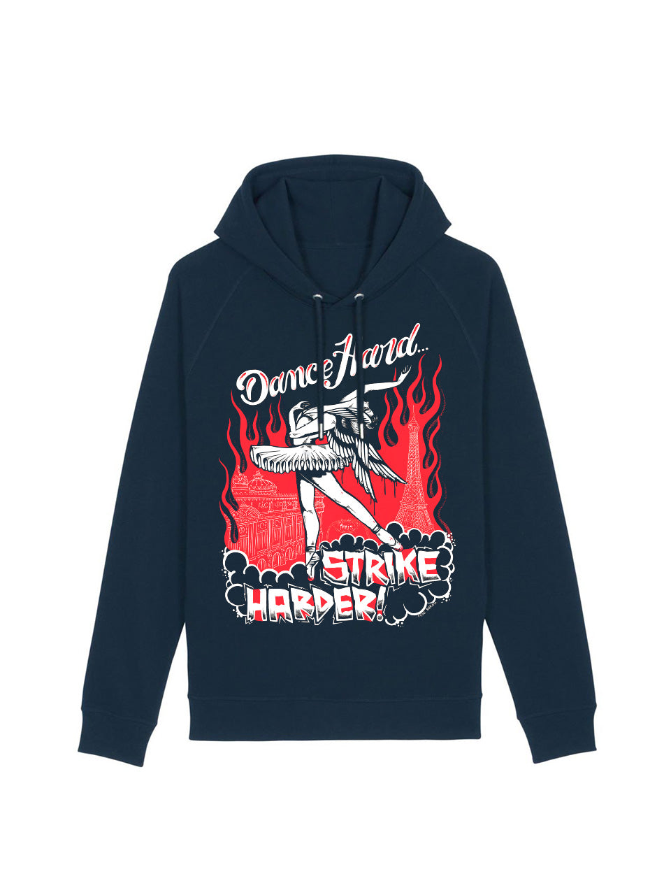 dna merch Pariser Ballerina-Streik Kapuzenpullover Schwarz Bio