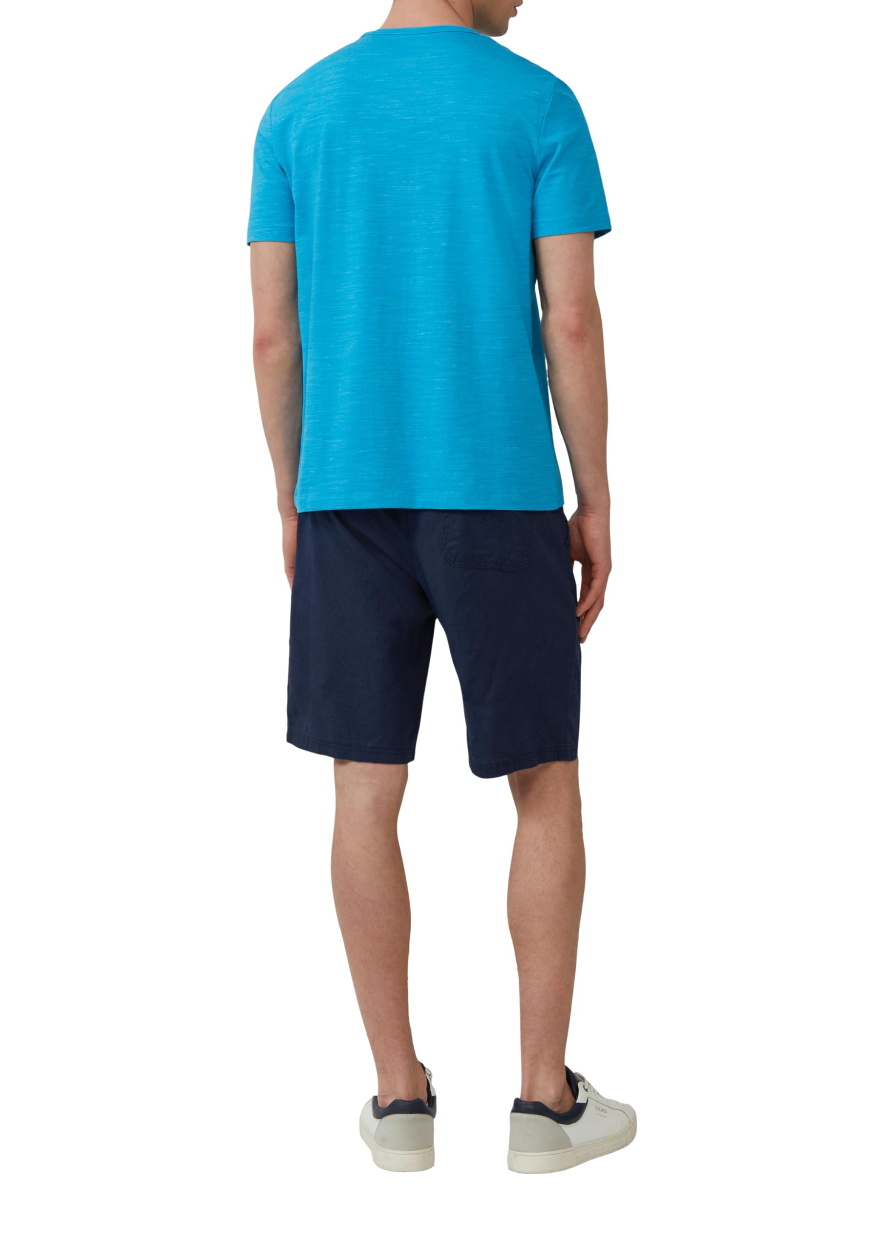 s.Oliver RED LABEL T-Shirt Logo-Schriftzug tiefblau meliert