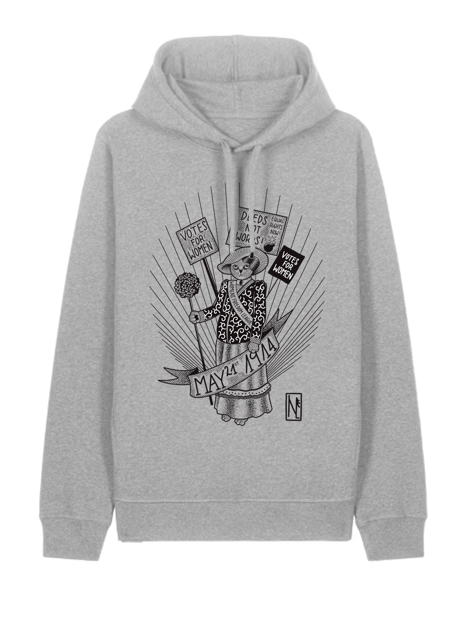 dna merch Suffragetten Kampf für Frauenwahlrecht 1914 Hoodie Grau