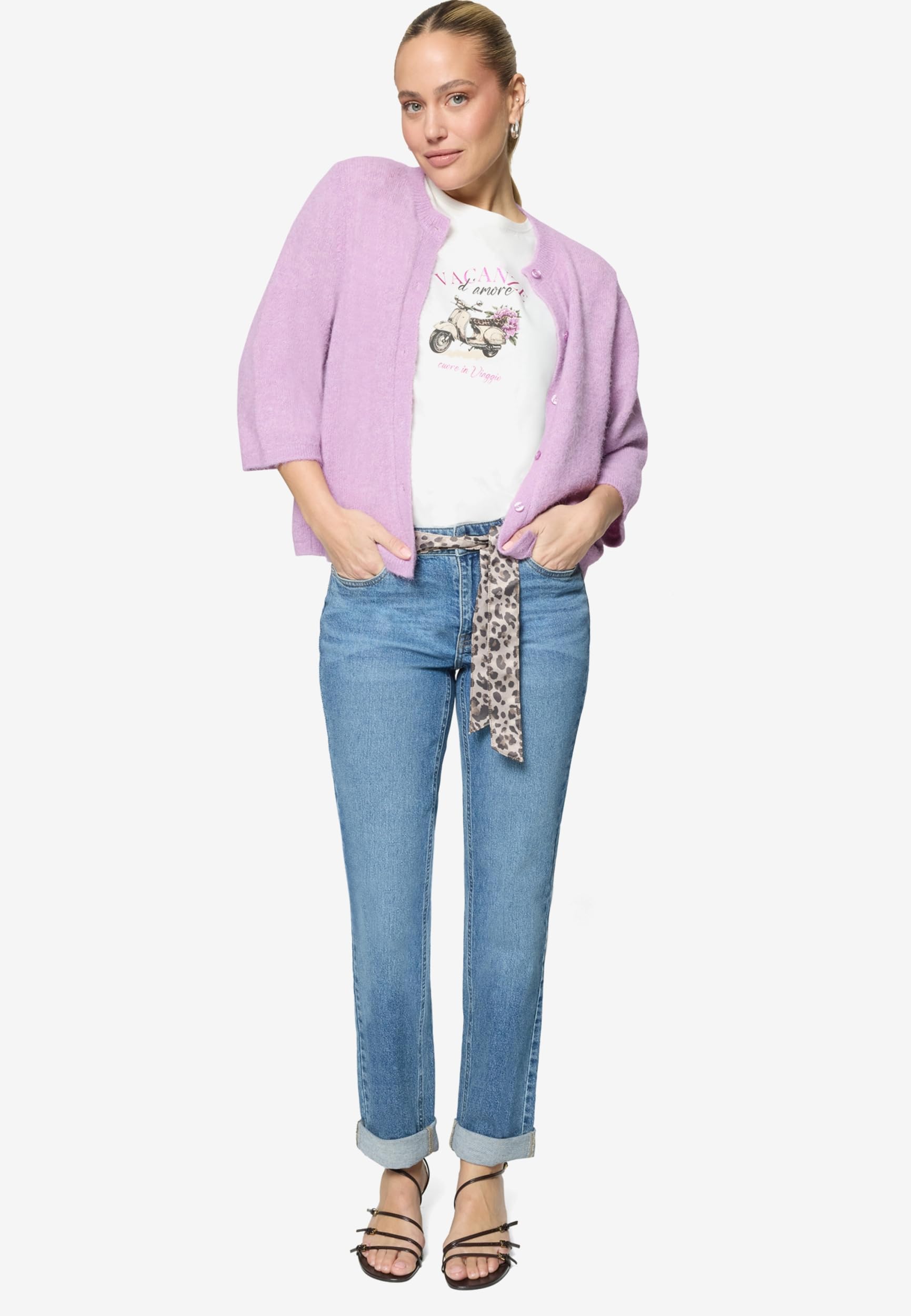 zero Shirt Kurz 1/2 Arm Patch Cream Pink Gr.38 Print