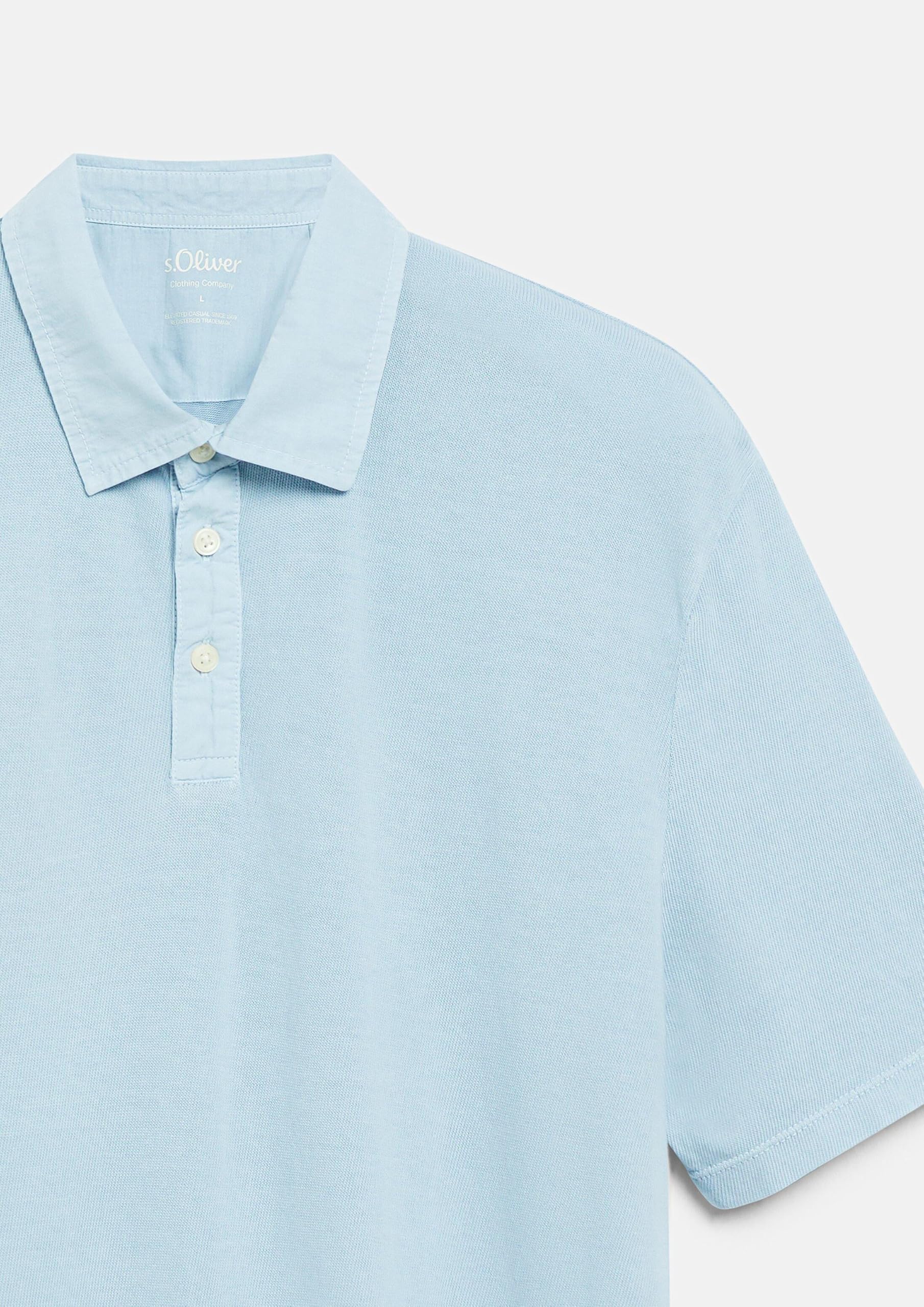 s.Oliver Garment Dye Poloshirt hellblau Gr. M