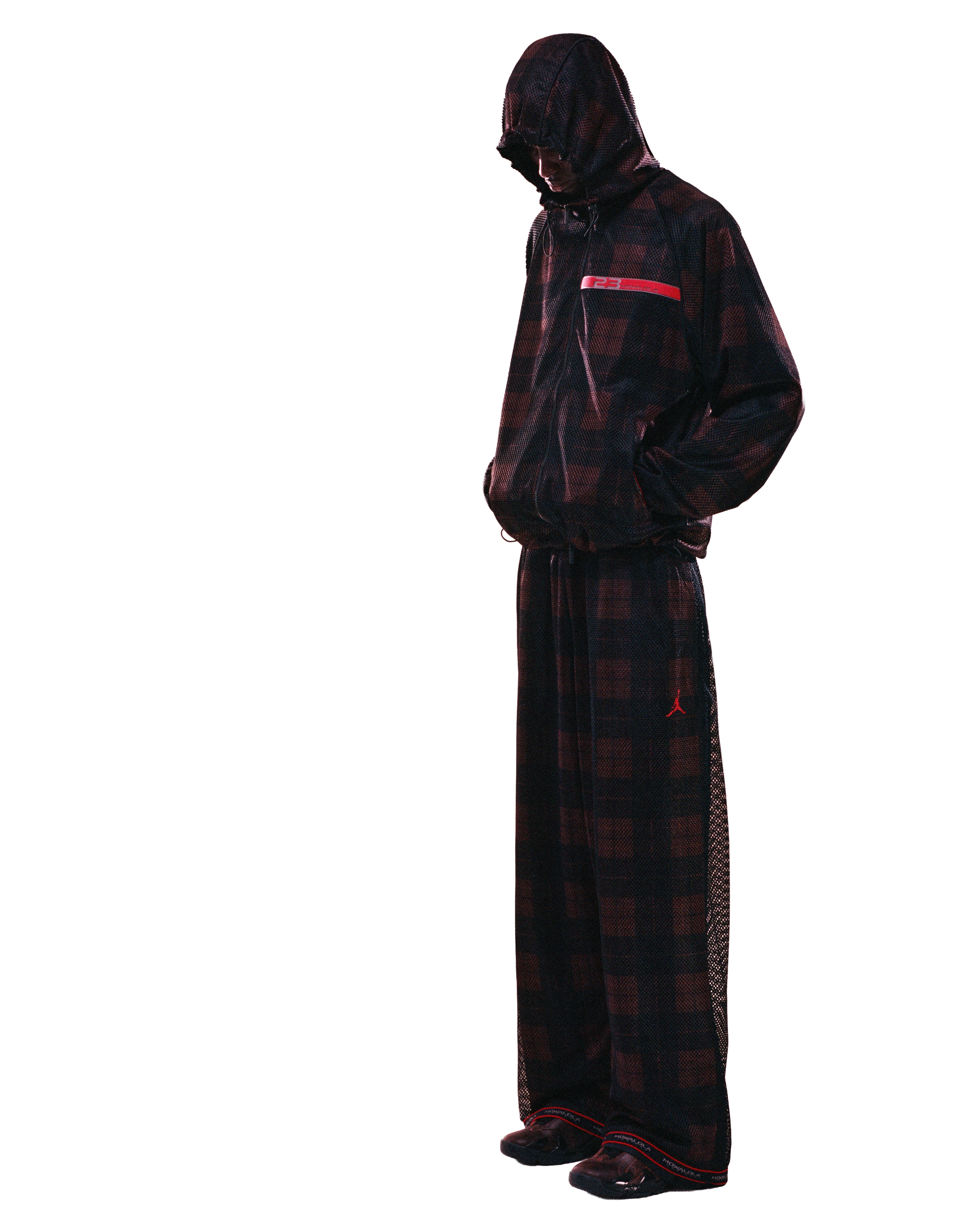 Mowalola Jordan Track Pants Hose Schwarz Mesh