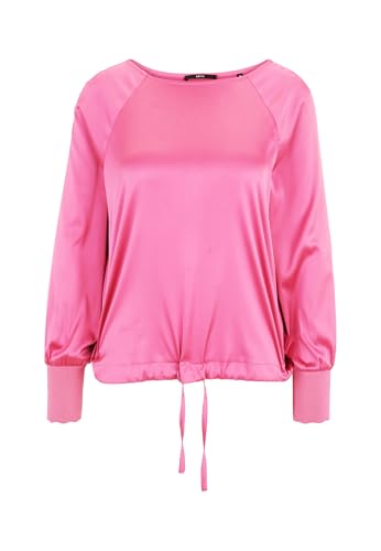zero Satinbluse Strickbündchen Raspberry Velvet Gr.40