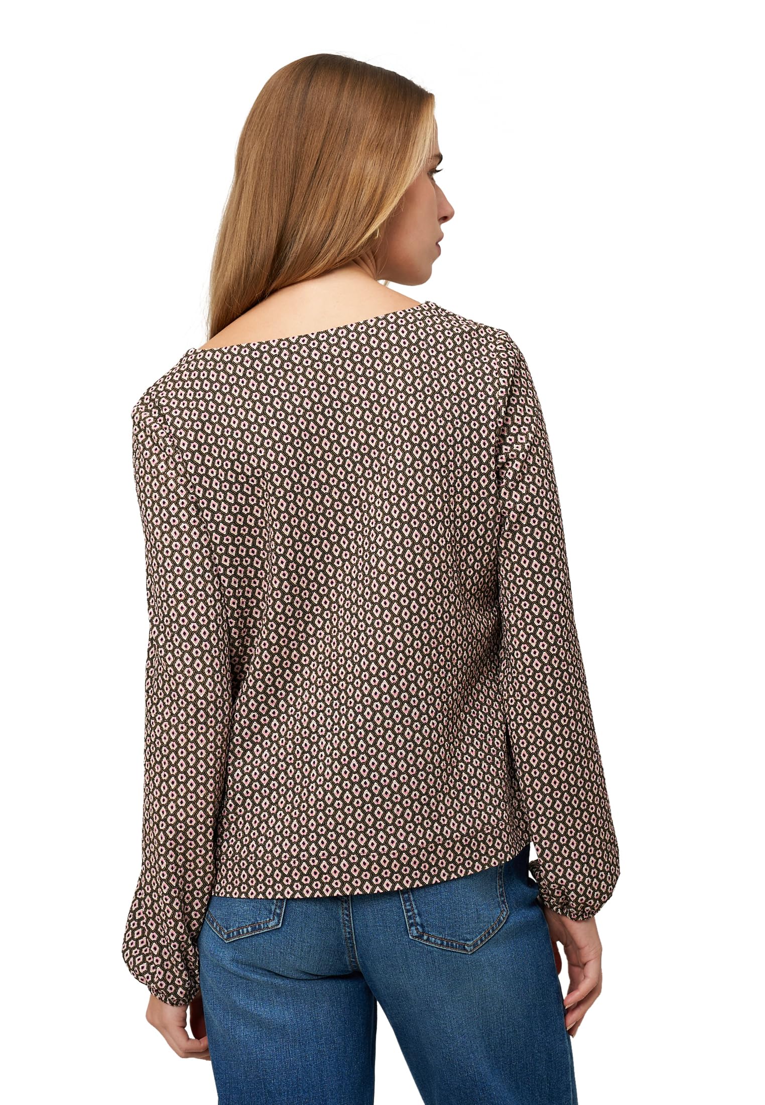 zero Bluse grafischer Print CreamBrown Gr.40