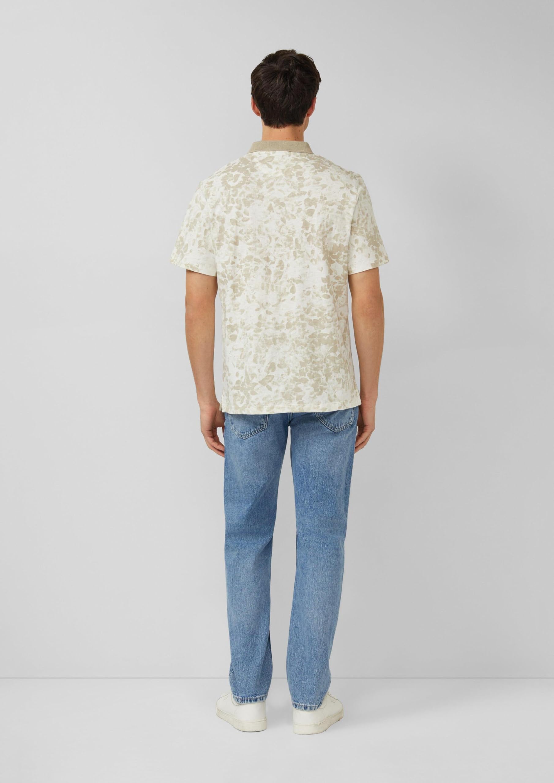 s.Oliver Junior Poloshirt All-Over-Print Flammgarn Beige