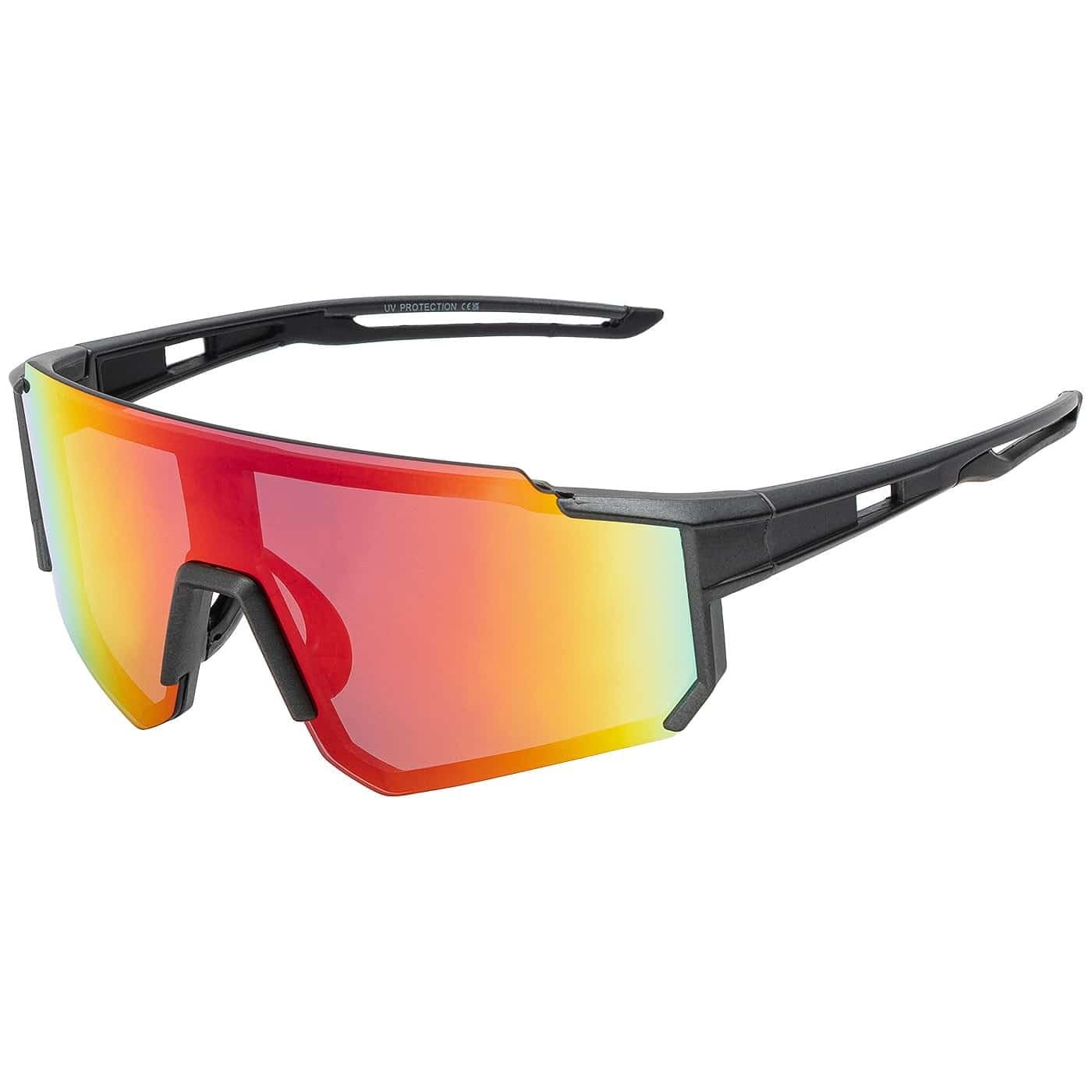 BEZLIT Shield Sonnenbrille Unisex Grün Rot verspiegelt Kat.3