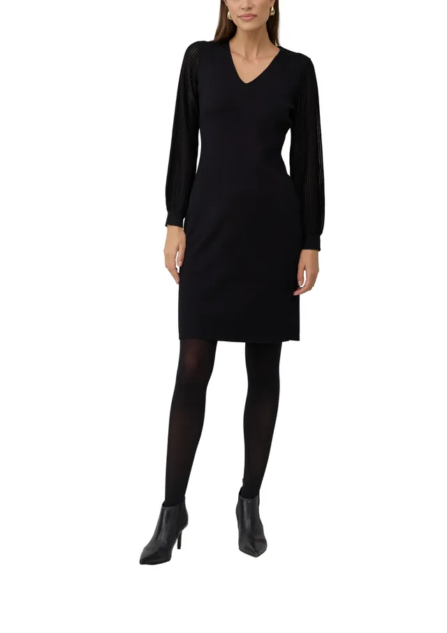 s.Oliver Viskosemix Kleid figurumspielend transparente Ärmel
