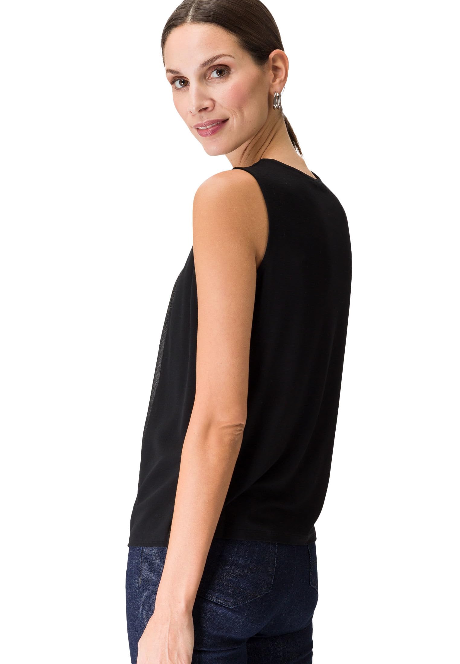zero Blusentop mit Falten Damen 34 Black Beauty