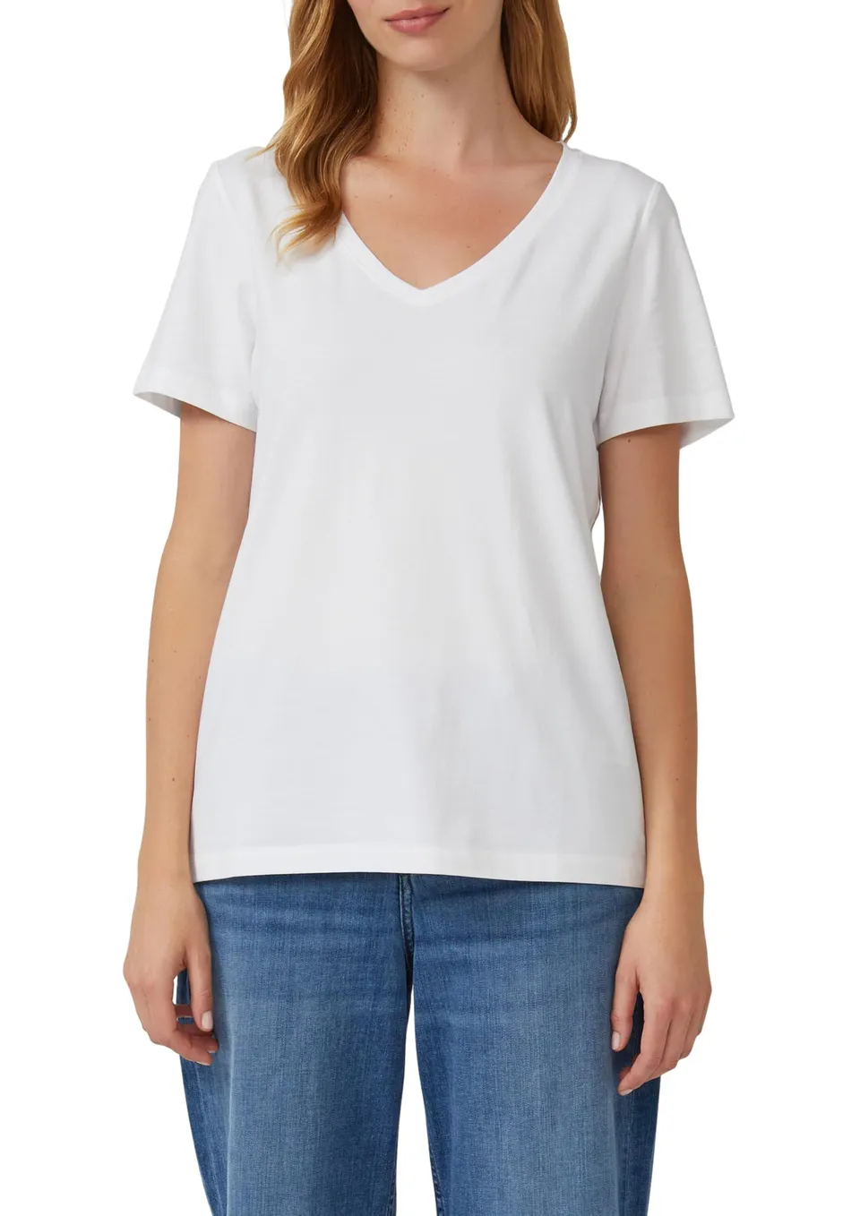 s.Oliver RED LABEL T-Shirt mit V-Ausschnitt aus Baumwolle