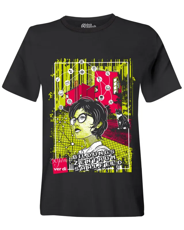 ver.di BIZ Saalfeld 30 Jahre T-Shirt Schwarz Biobaumwolle
