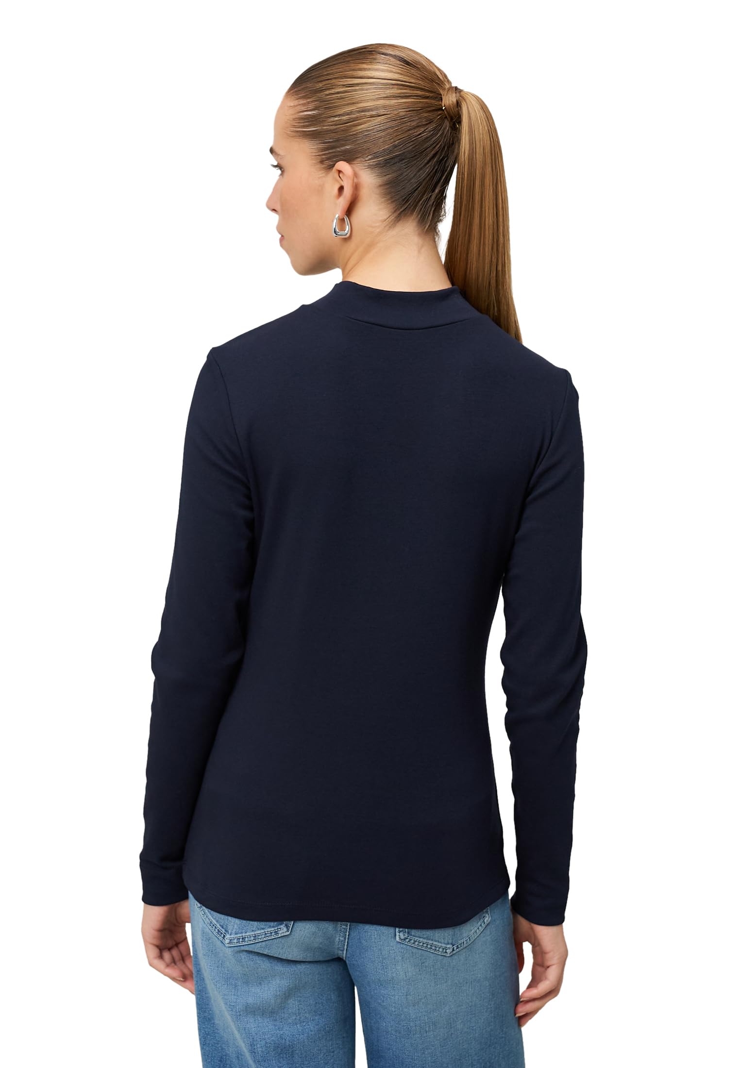 zero Langarmshirt Stehkragen Hydrangea Gr. 38