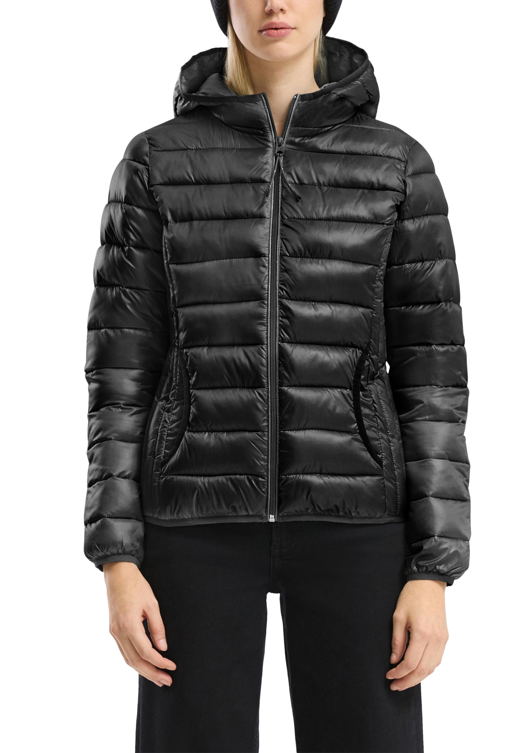 s.Oliver QS Steppjacke M schwarz Kapuze wattiert