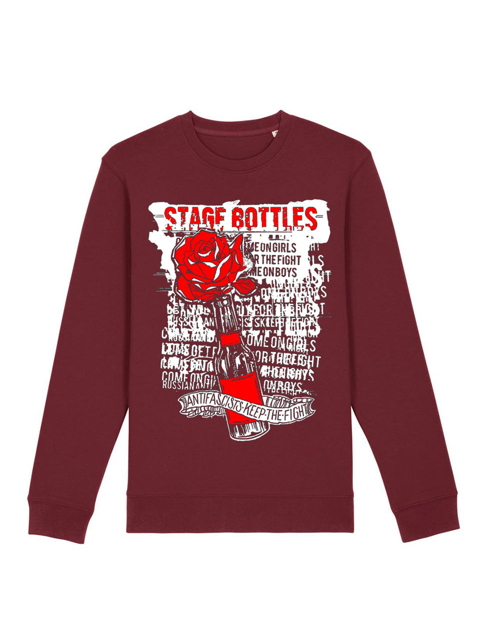 dna merch Stage Bottles Antifascists Keep The Fight Pullover Schwarz