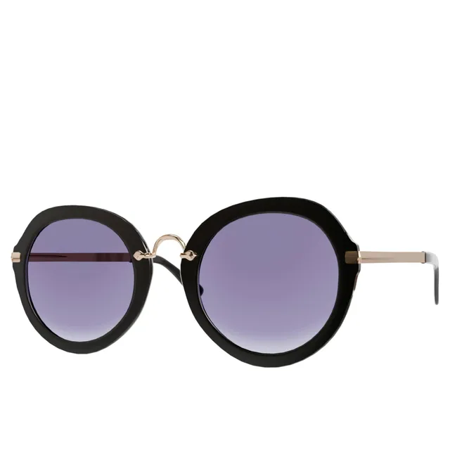 BEZLIT Damen Sonnenbrille Rundglas Schwarz Gold Retro