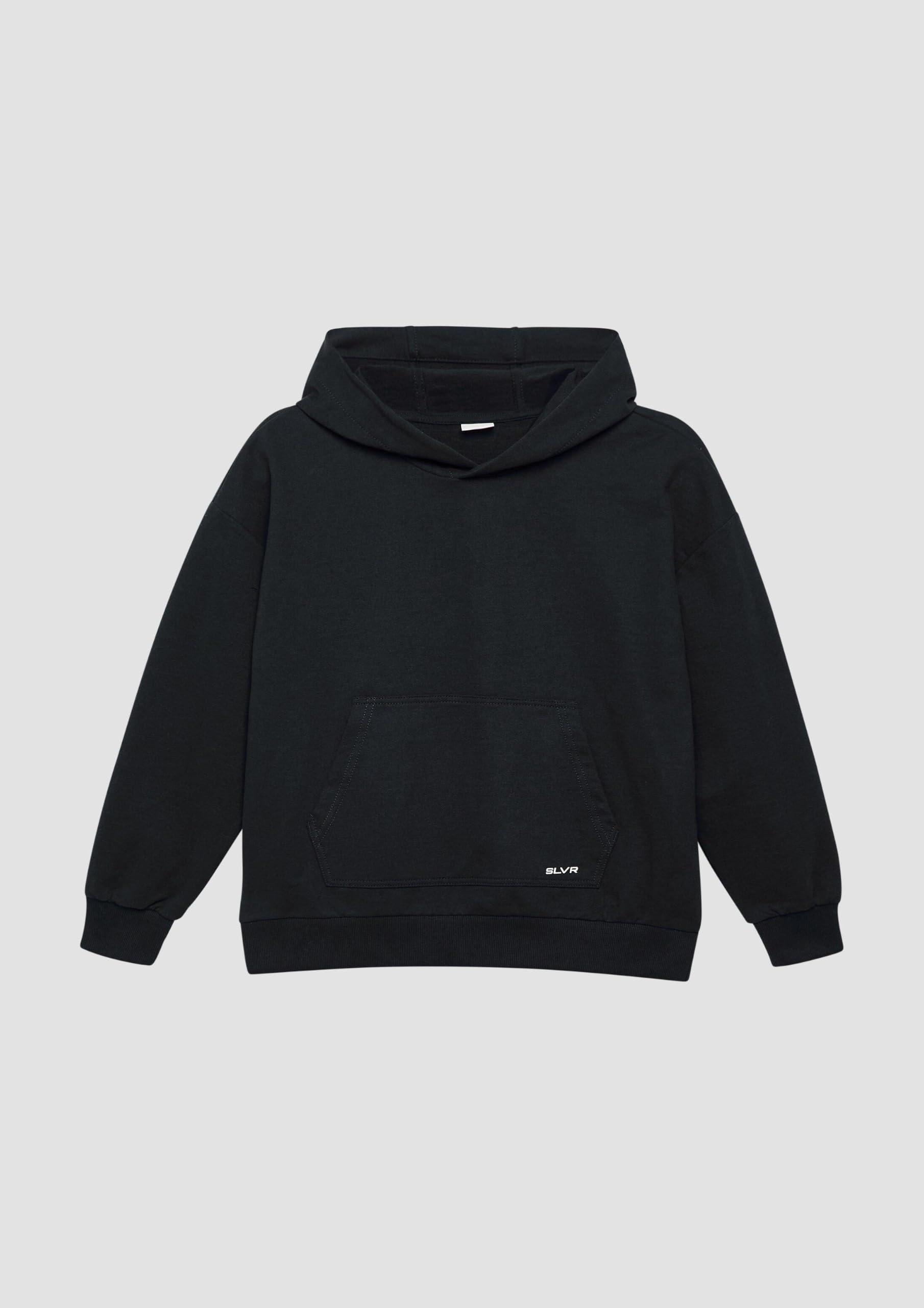 s.Oliver Oversized Hoodie Schwarz Schrift-Print Känguru