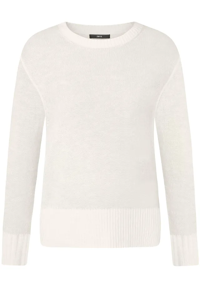 zero Alpakawolle Pullover 40 Eggnog weich